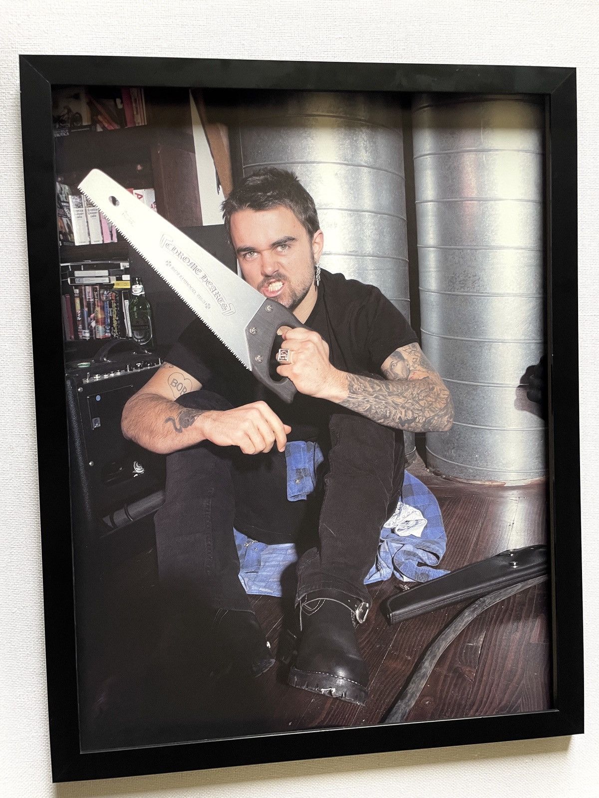 Chrome Hearts × Vintage Chrome Hearts guy with saw 9x11 Framed poster Size ONE SIZE - 2 Thumbnail
