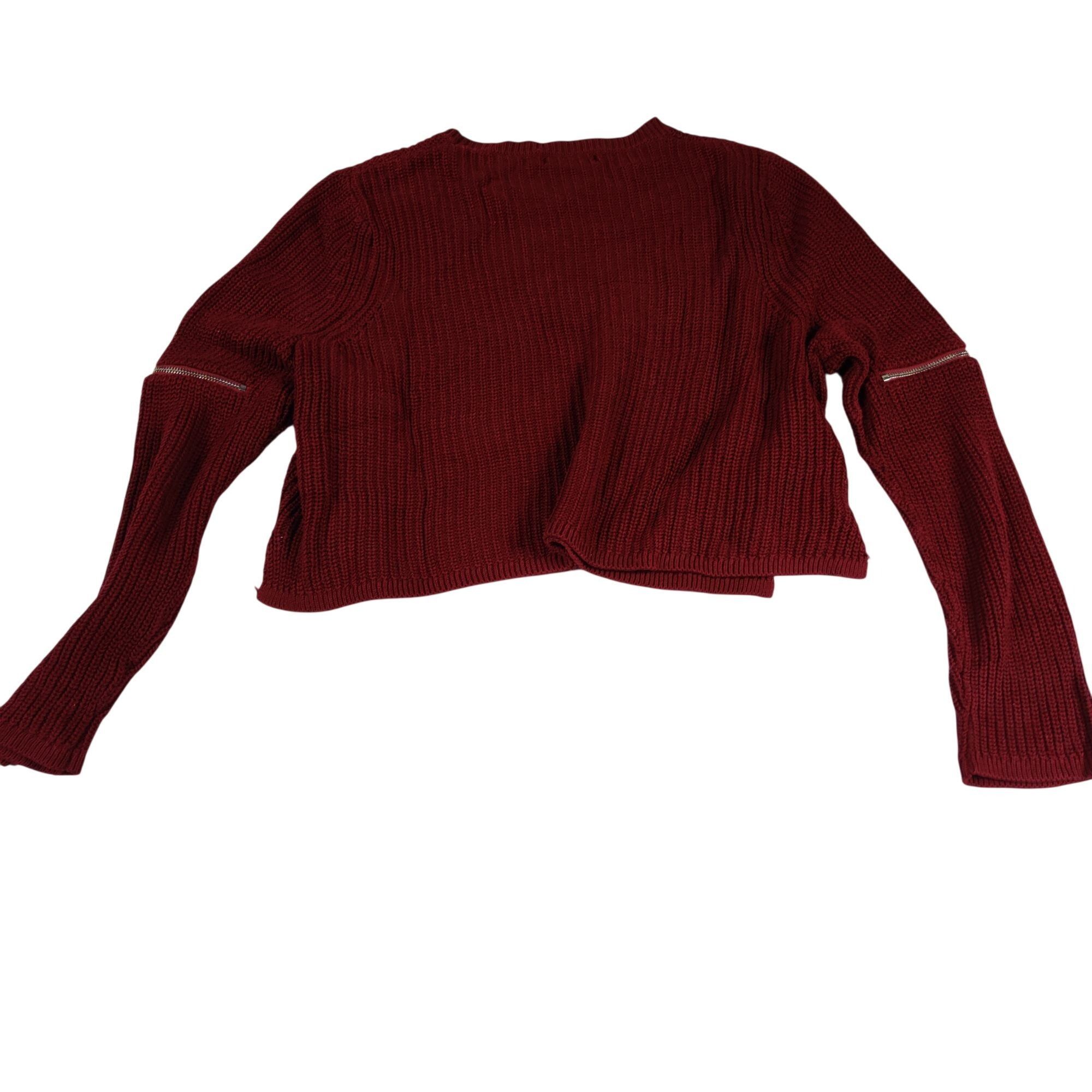 Other Millau Womens Crop Sweater M Burgundy Pullover Chunky Knit L Size M / US 6-8 / IT 42-44 - 9 Thumbnail
