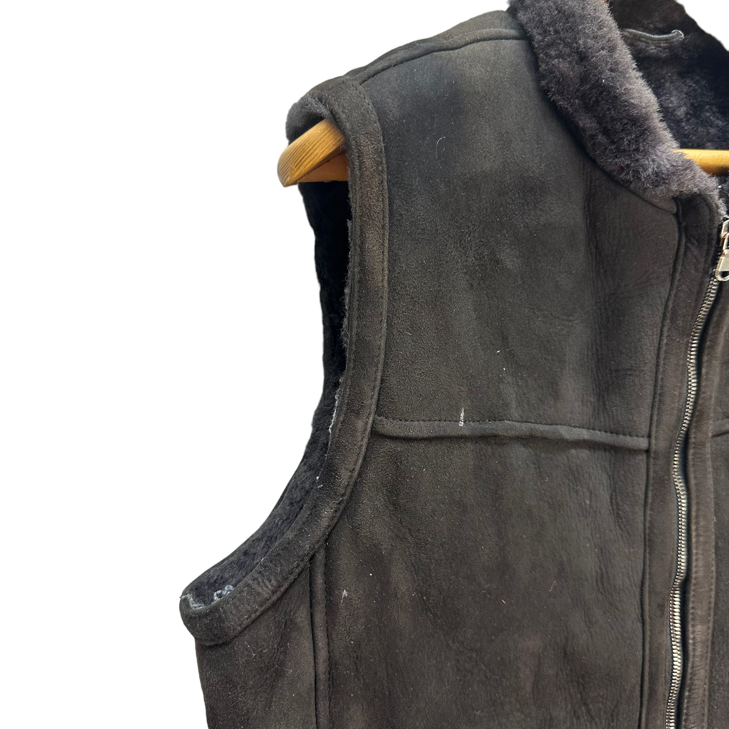 Japanese Brand TRASHED🔥 EMMETI DI FRANCO SUEDE SHERPA VEST #7850-183 Size US S / EU 44-46 / 1 - 4 Thumbnail