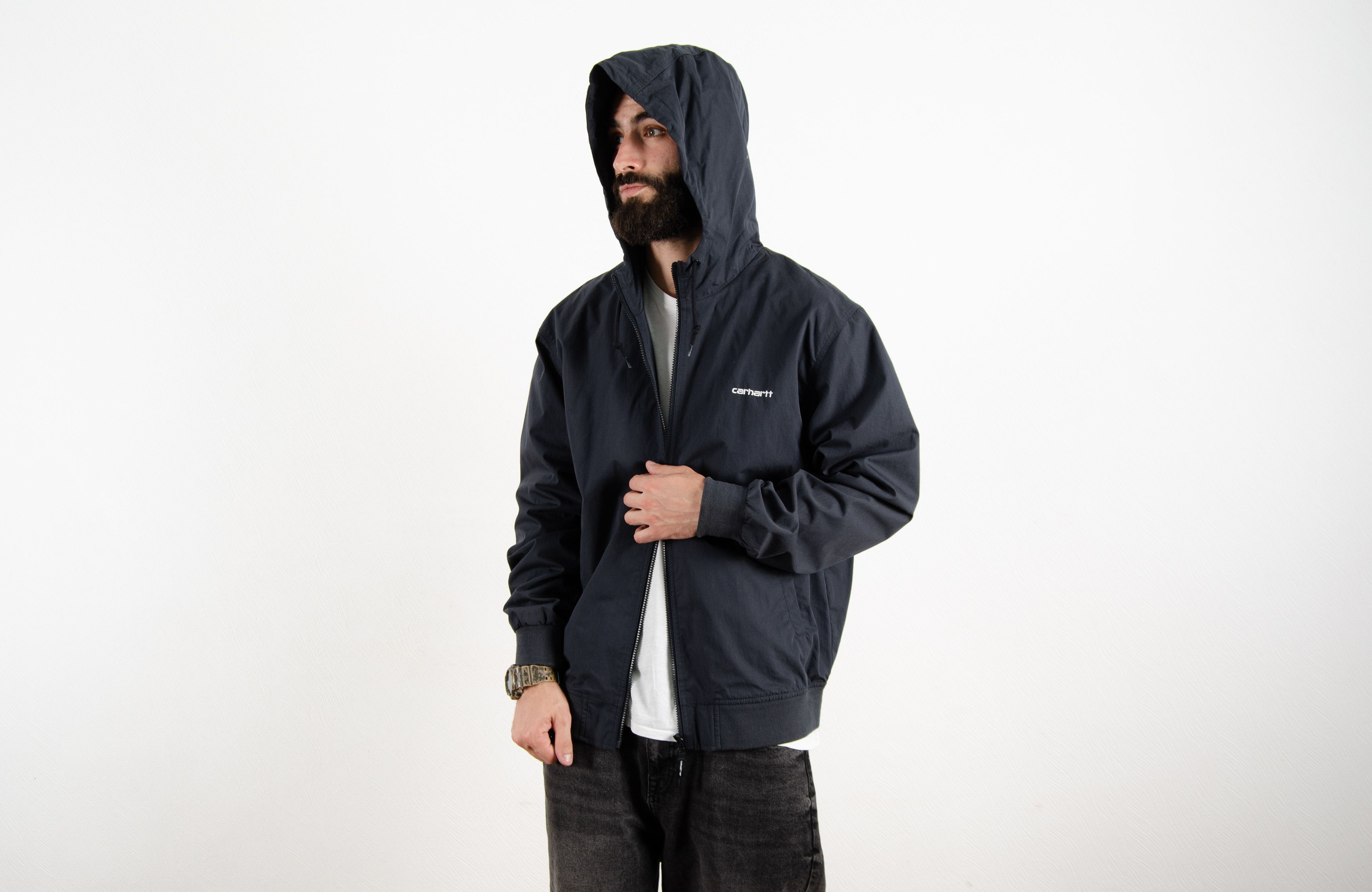 Carhartt Wip Carhartt Marsh Navy Blue Hooded Jacket Size US L / EU 52-54 / 3 - 1 Thumbnail