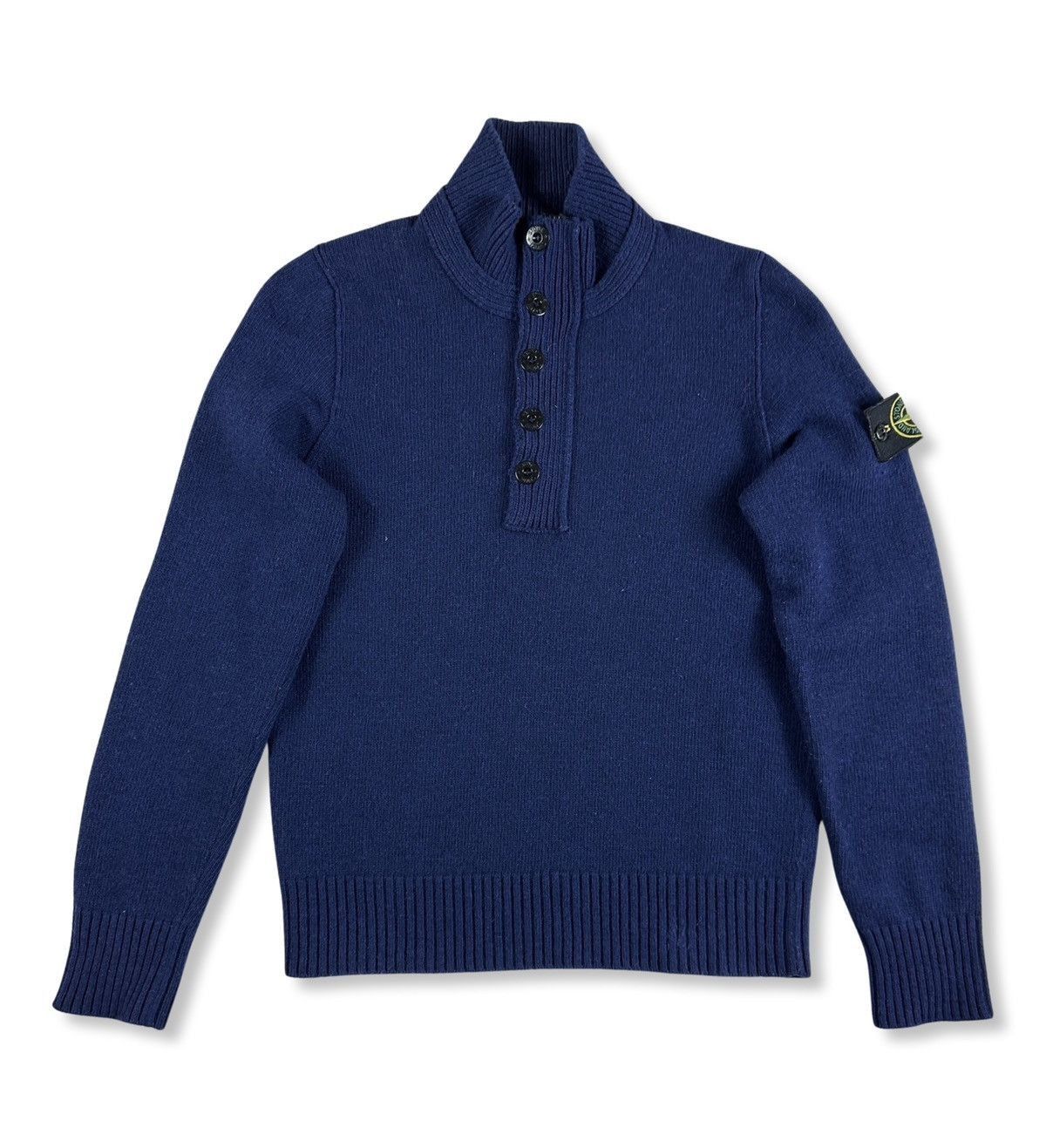 image of Stone Island Wool Knitwear in Blue, Men's (Size Small)