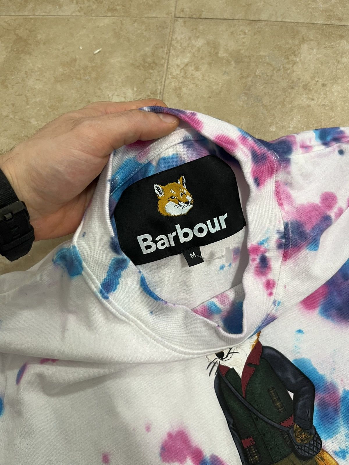 Maison Kitsune Barbour Maison Kitsuné Fox Beaufort Crew-Neck T-Shirt m size Size US M / EU 48-50 / 2 - 2 Thumbnail