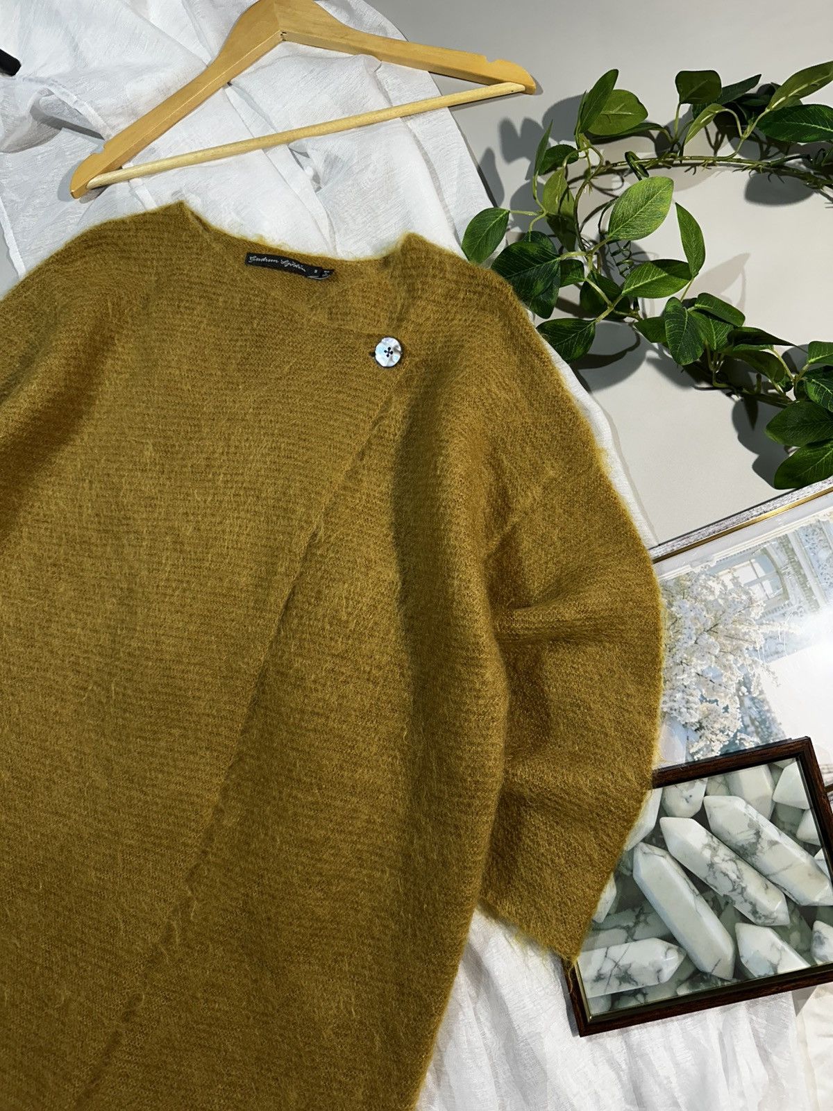 Gudrun Sjoden Gudrun Sjoden Mohair wool blend wrap cardigan jacket mustard Size S / US 4 / IT 40 - 4 Thumbnail