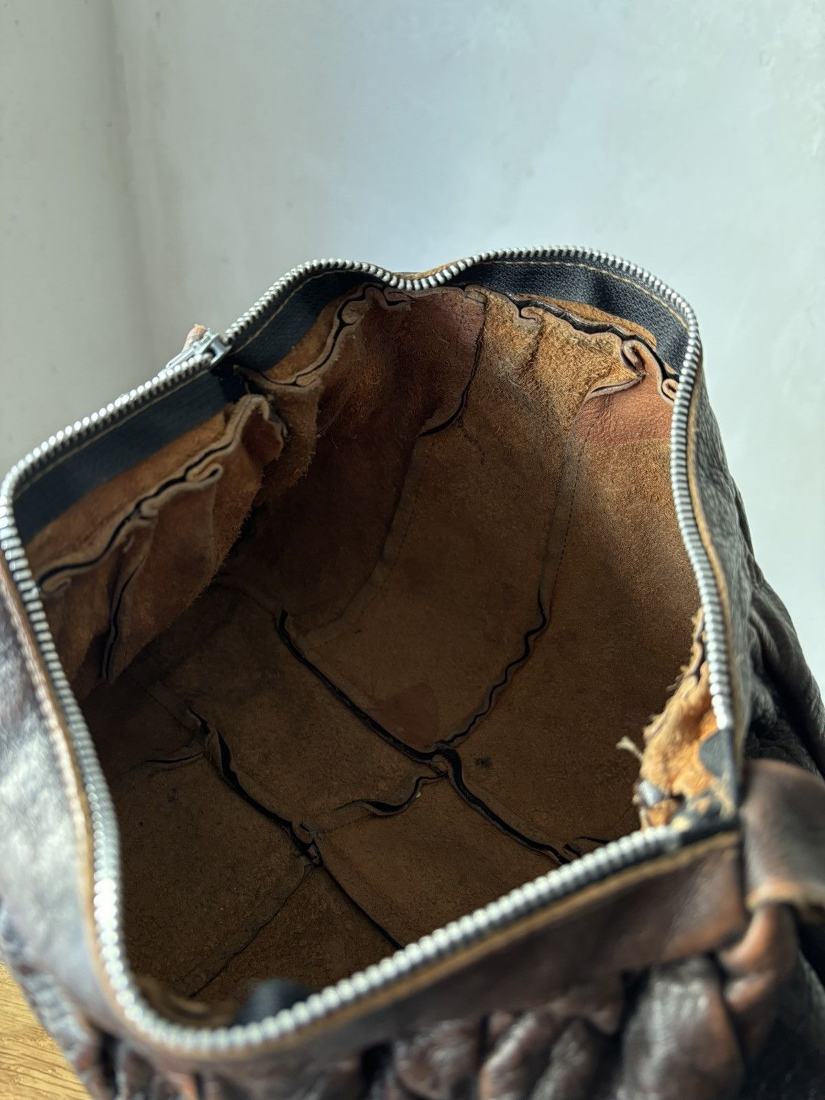 Genuine Leather × Vintage Vintage 60s Plaeted Leather Shoulders Bag Size ONE SIZE - 10 Thumbnail