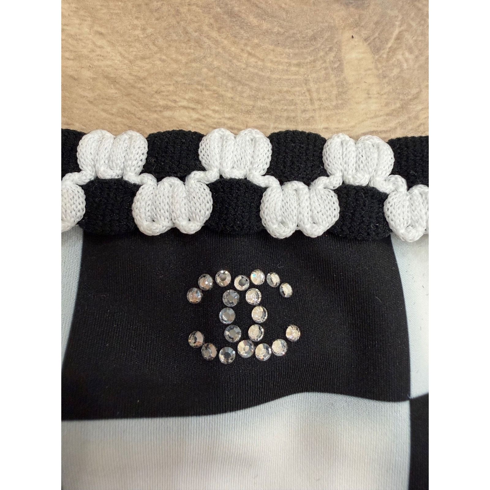 Chanel Chanel 23C Black White Checker Crystal CC Logo One Piece 36 Size XS / US 0-2 / IT 36-38 - 6 Thumbnail