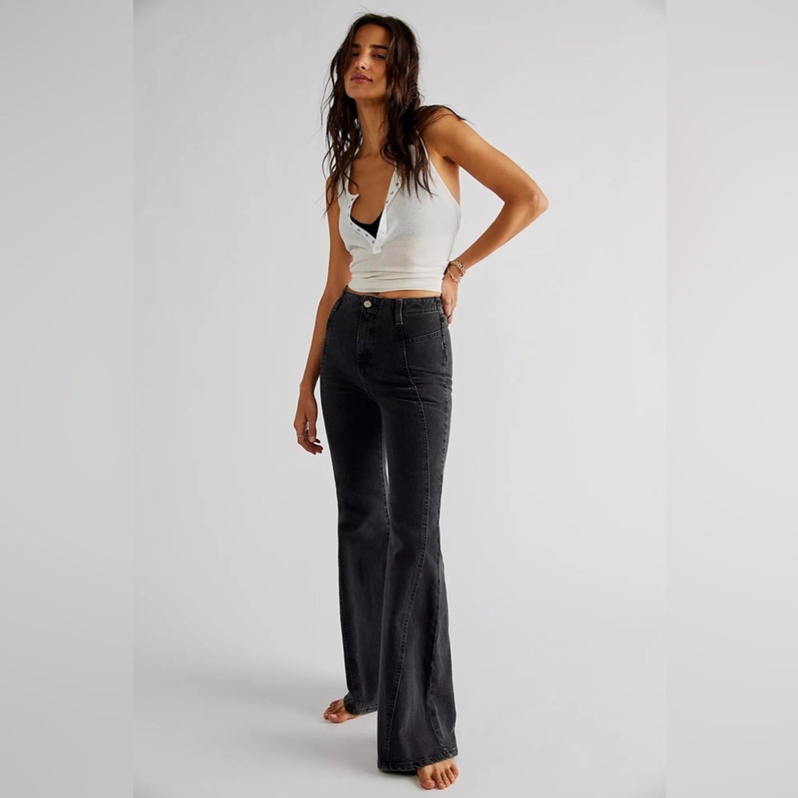 Free People 🎉LAST‎ PIECE🎉 FREE PEOPLE Florence Flare Jeans Size 31" - 1 Thumbnail