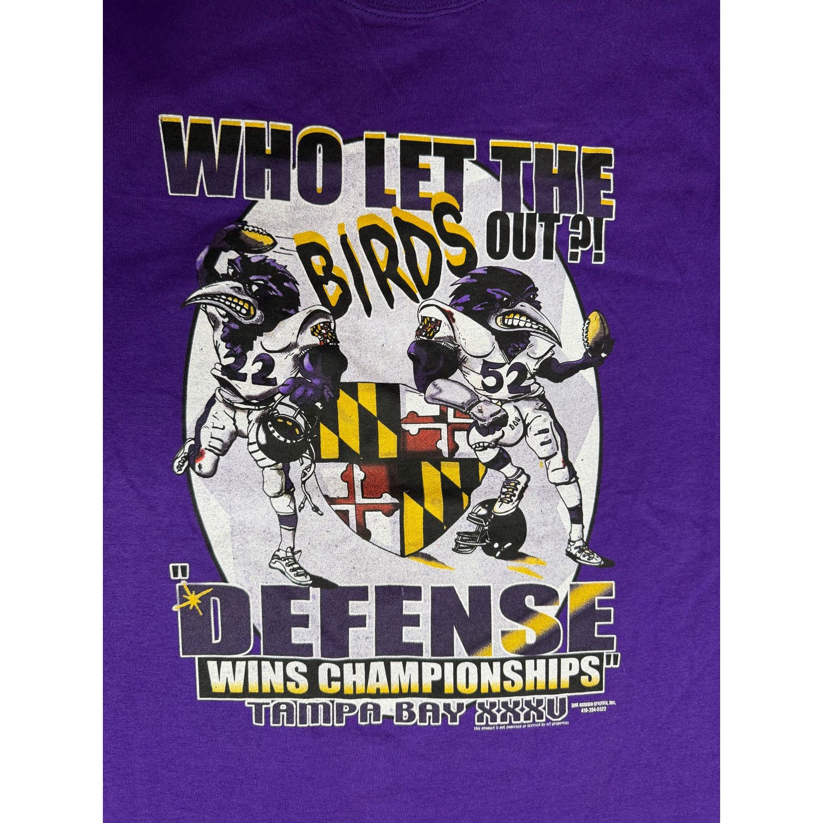 NFL × Pro Player × Vintage Vintage Baltimore Ravens Who Let the Birds Out NFL T-Shirt Size US L / EU 52-54 / 3 - 3 Thumbnail