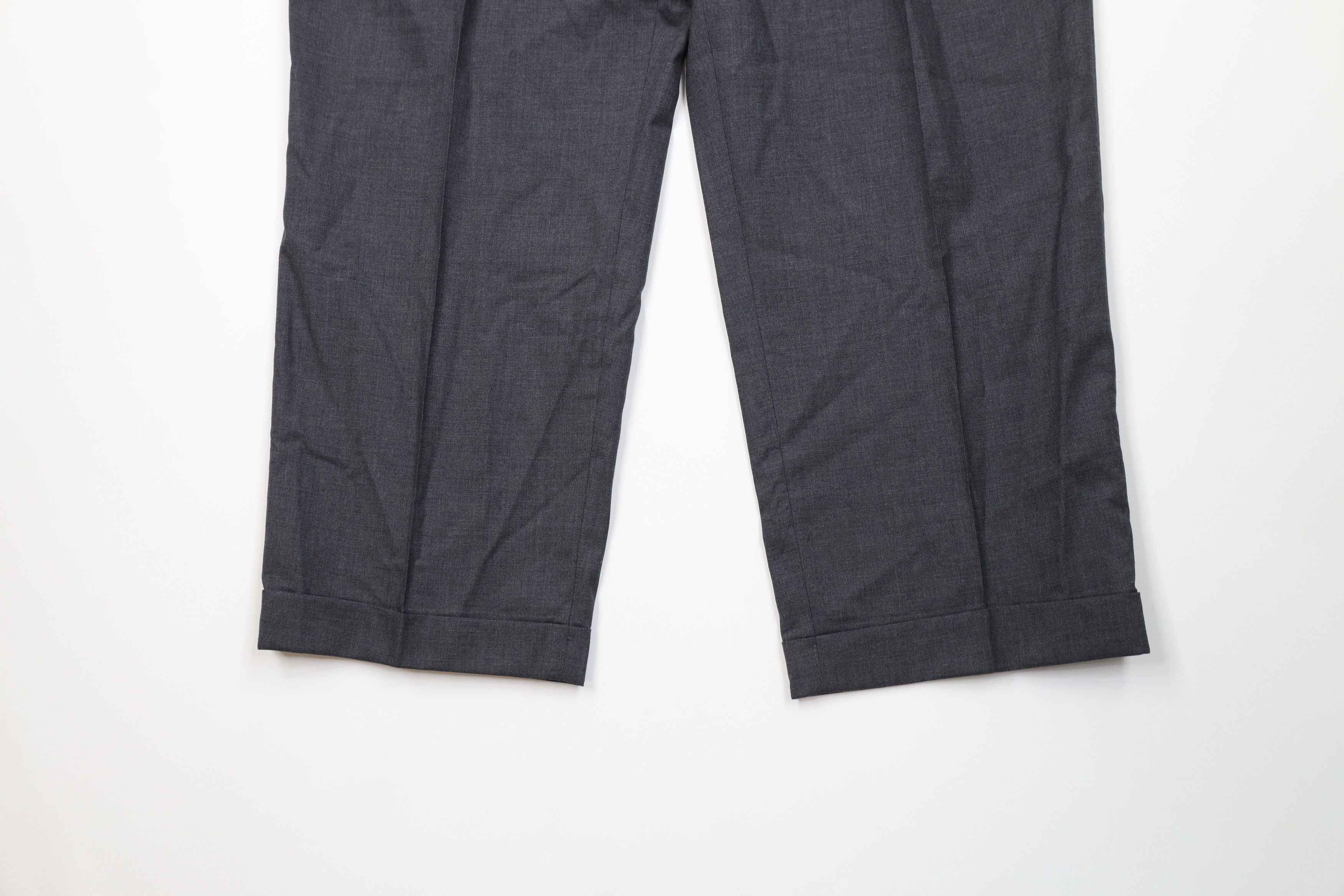 Lands' End Vintage 90s Lands End Cuffed Wide Leg Chino Pants Gray Size US 38 / EU 54 - 4 Thumbnail