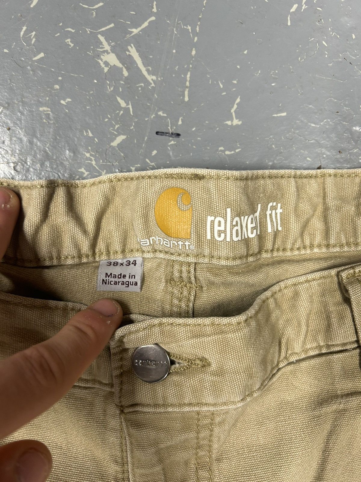 Carhartt × Vintage Crazy Vintage Y2K Essential Beige Carhartt Workwear Pants Size US 38 / EU 54 - 3 Thumbnail