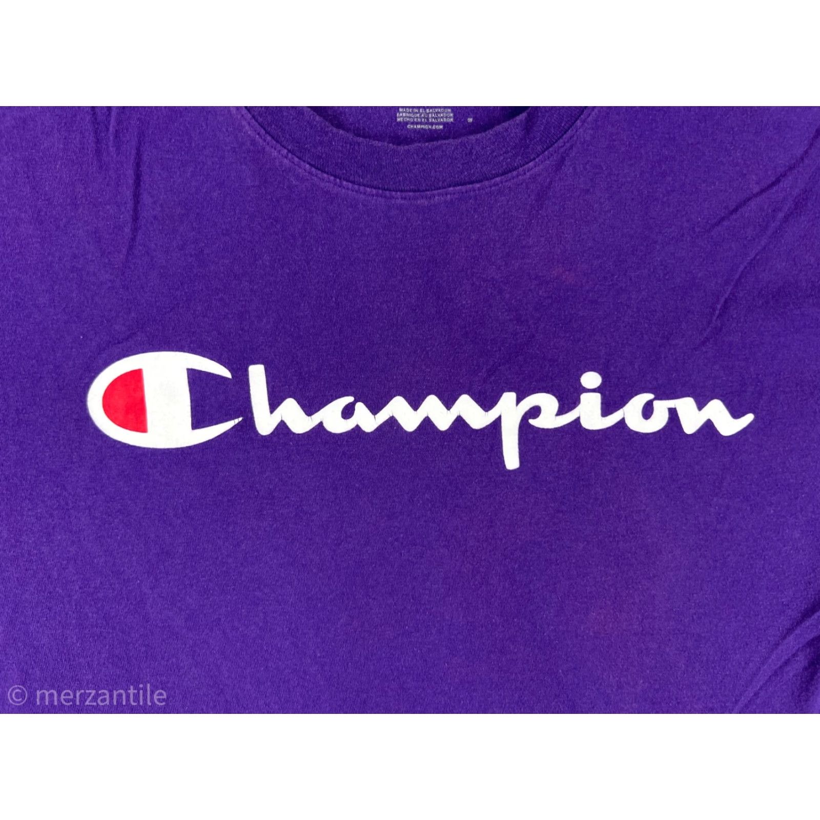 Champion Champion Shirt Mens Small Purple Spellout Logo Short Sleeve Crew Cotton Blend Size US S / EU 44-46 / 1 - 3 Thumbnail