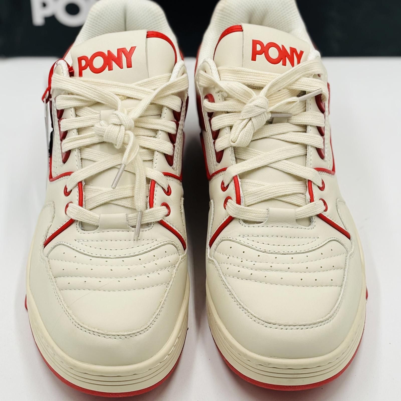 PONY PONY Low Genuine Leather Premium Lace Up Off White / Red Size US 12 / EU 45 - 5 Thumbnail