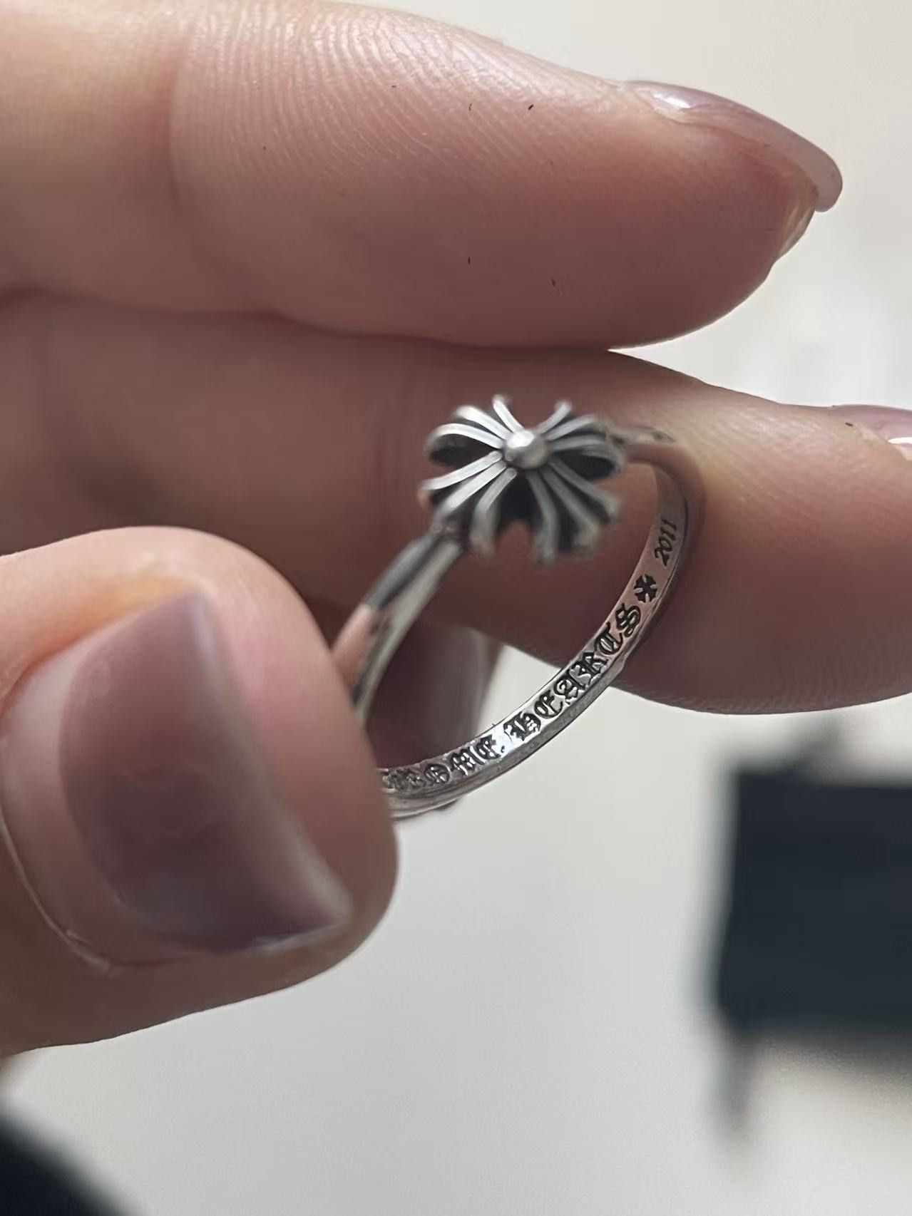 Chrome Hearts Chrome Hearts Silver Bubblegum Cross Ring Size ONE SIZE - 7 Thumbnail