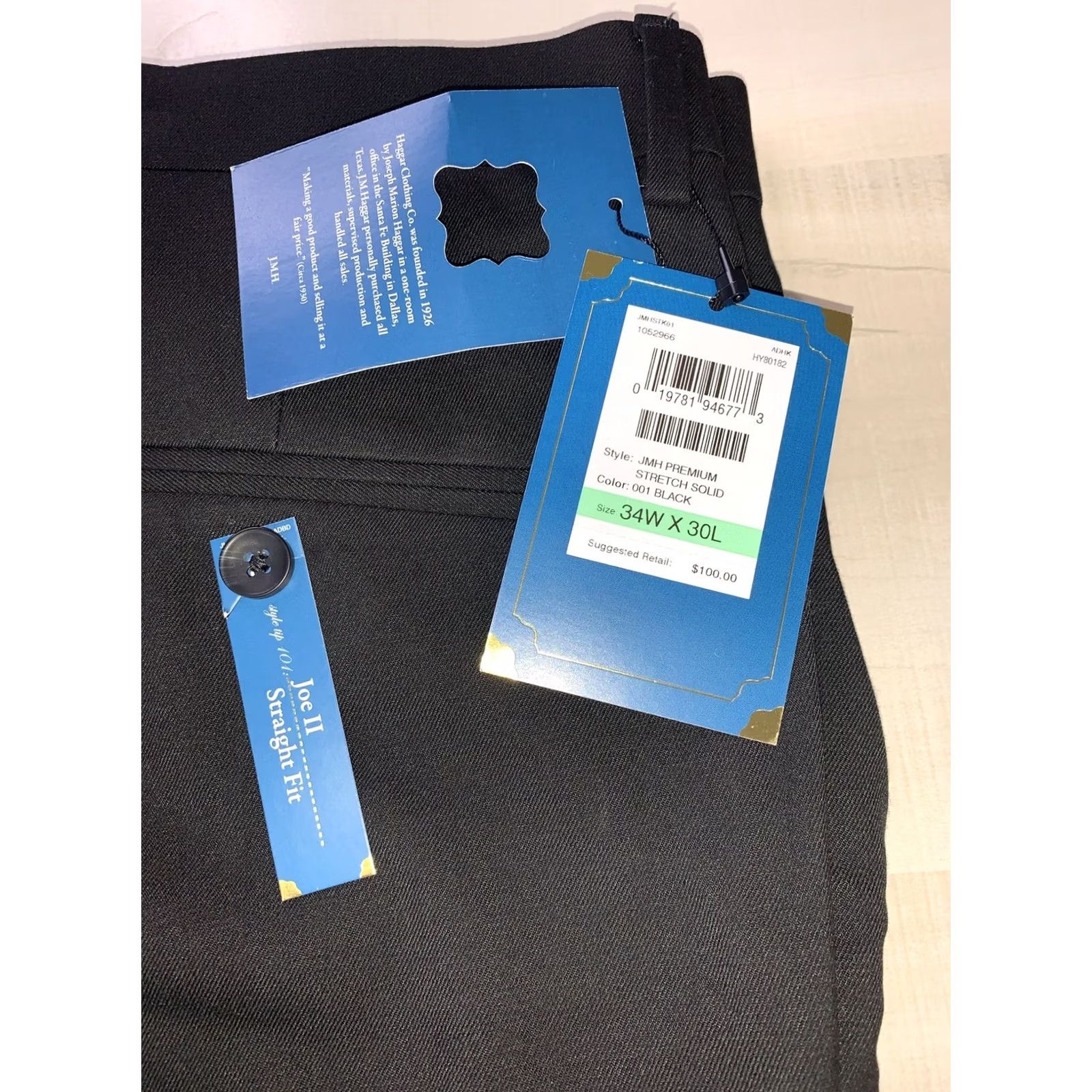 Haggar Haggar Dress Pants Men Black Straight Your City Preppy Wedding 34NWT-12283 Size US 34 / EU 50 - 4 Thumbnail