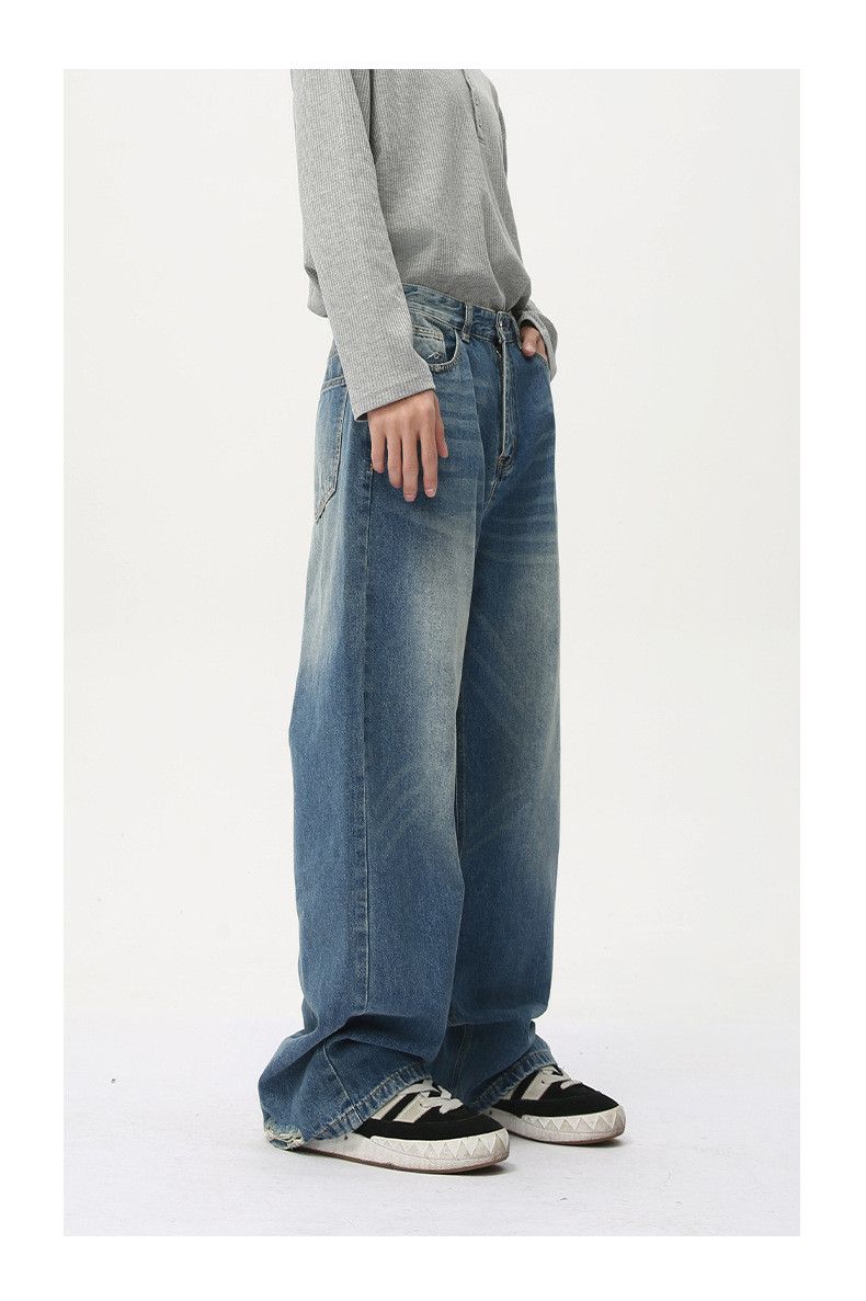Japanese Brand Men's high street vibe wide-leg straight jeans Size US 32 / EU 48 - 4 Thumbnail