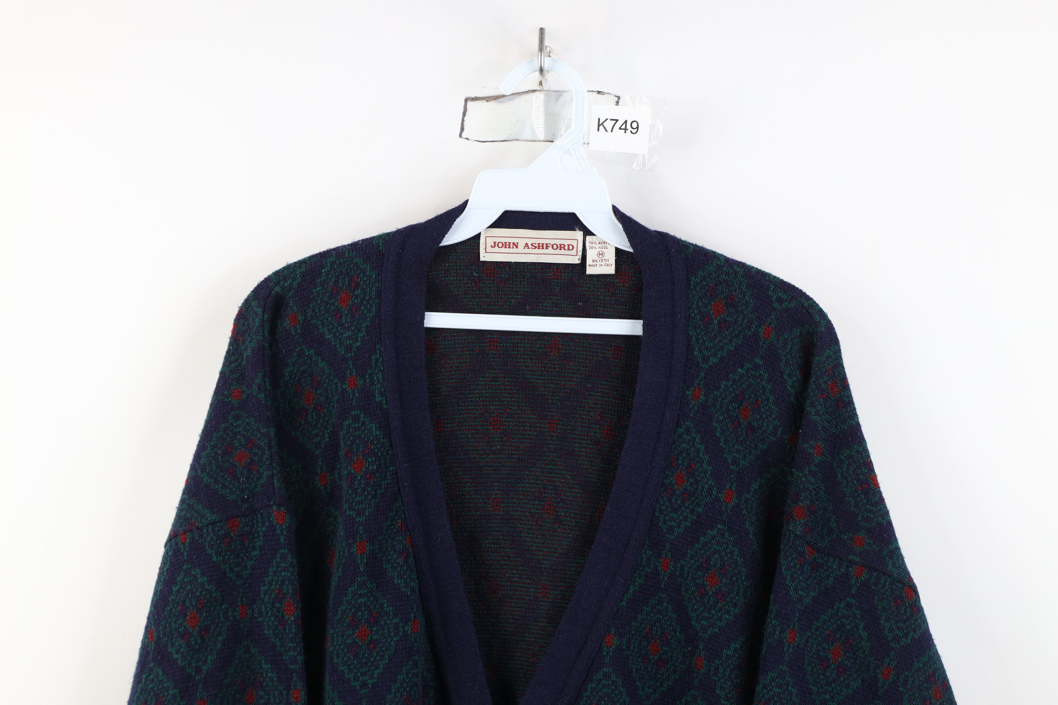 Vintage Vintage 90s Streetwear Blend Knit Geometric Cardigan Sweater Size US M / EU 48-50 / 2 - 2 Thumbnail