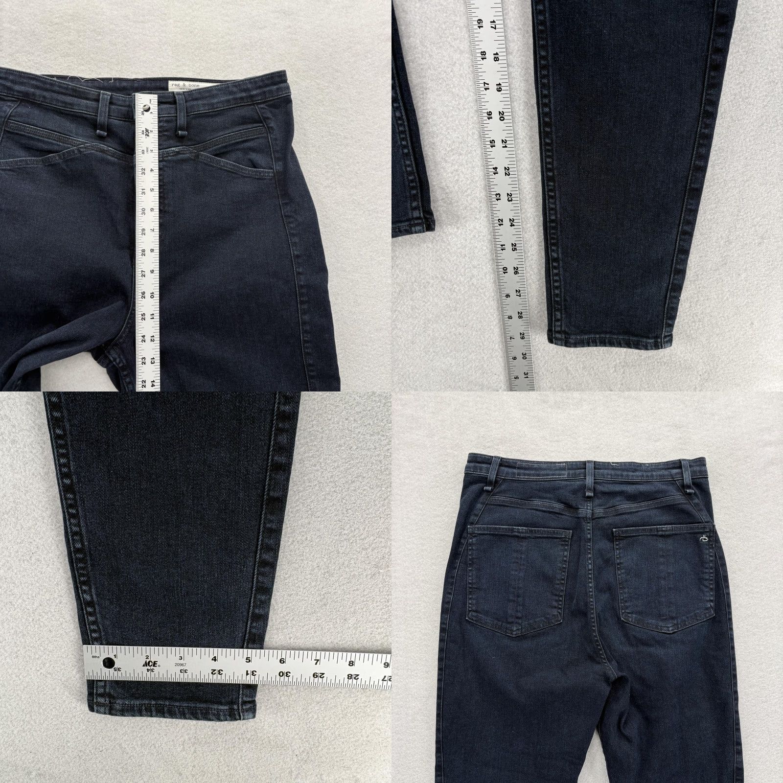 Rag & Bone rag & bone Jane Super High Rise Skinny Jeans Womens 32 Blue Denim Stretch USA Size 24" / US 00 / IT 34 - 8 Thumbnail