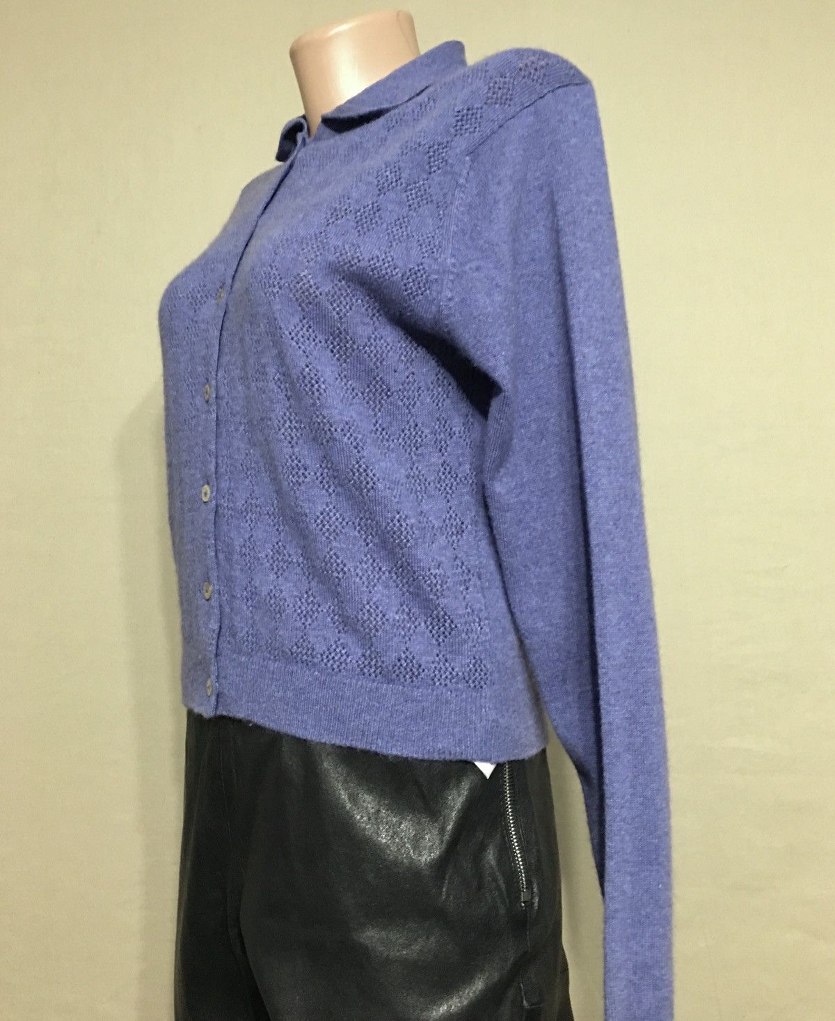 Designer BRORA Cashmere Blue Elegantly Scotland Cardigan UK 12 Size M / US 6-8 / IT 42-44 - 2 Thumbnail