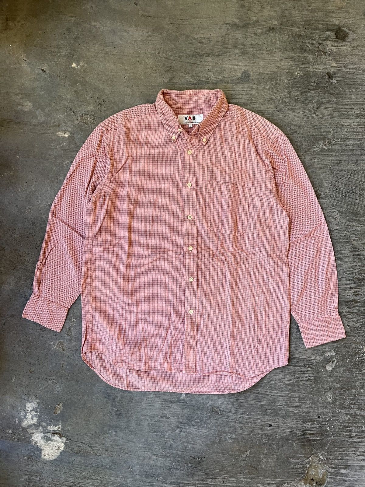Designer × Flannel × Japanese Brand Van Jac Checkered Flannel Shirt Size US L / EU 52-54 / 3 - 1 Thumbnail