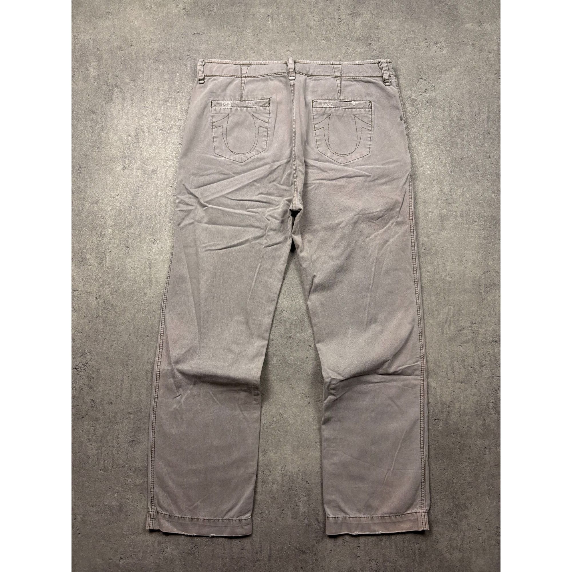 True Religion True Religion Khaki/Grey Straight Leg Trousers Size 34 stree Size US 38 / EU 54 - 1 Thumbnail