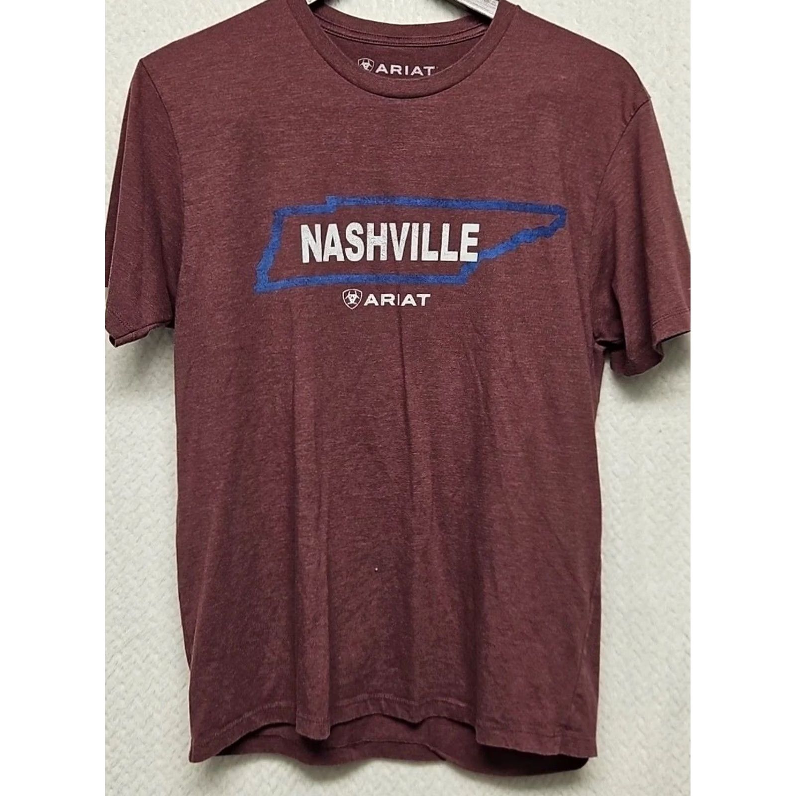 Ariat Ariat Nashville Graphic T-Shirt Men’s Medium Western Logo Tee Wine Red Color Size US M / EU 48-50 / 2 - 2 Thumbnail