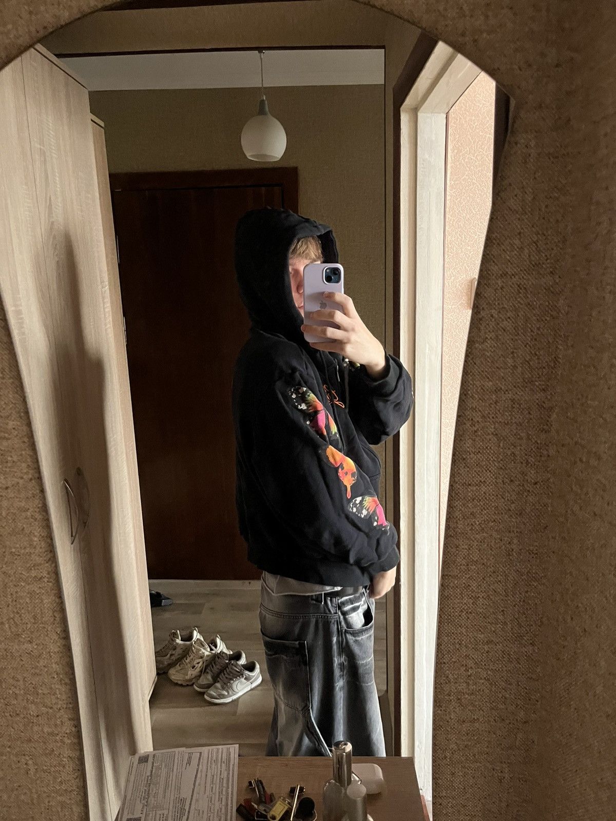 I.AM.GIA × Japanese Brand Heavy Cotton Cropped Boxy Fit Hoodie with Butterfly Size XL / US 12-14 / IT 48-50 - 9 Thumbnail
