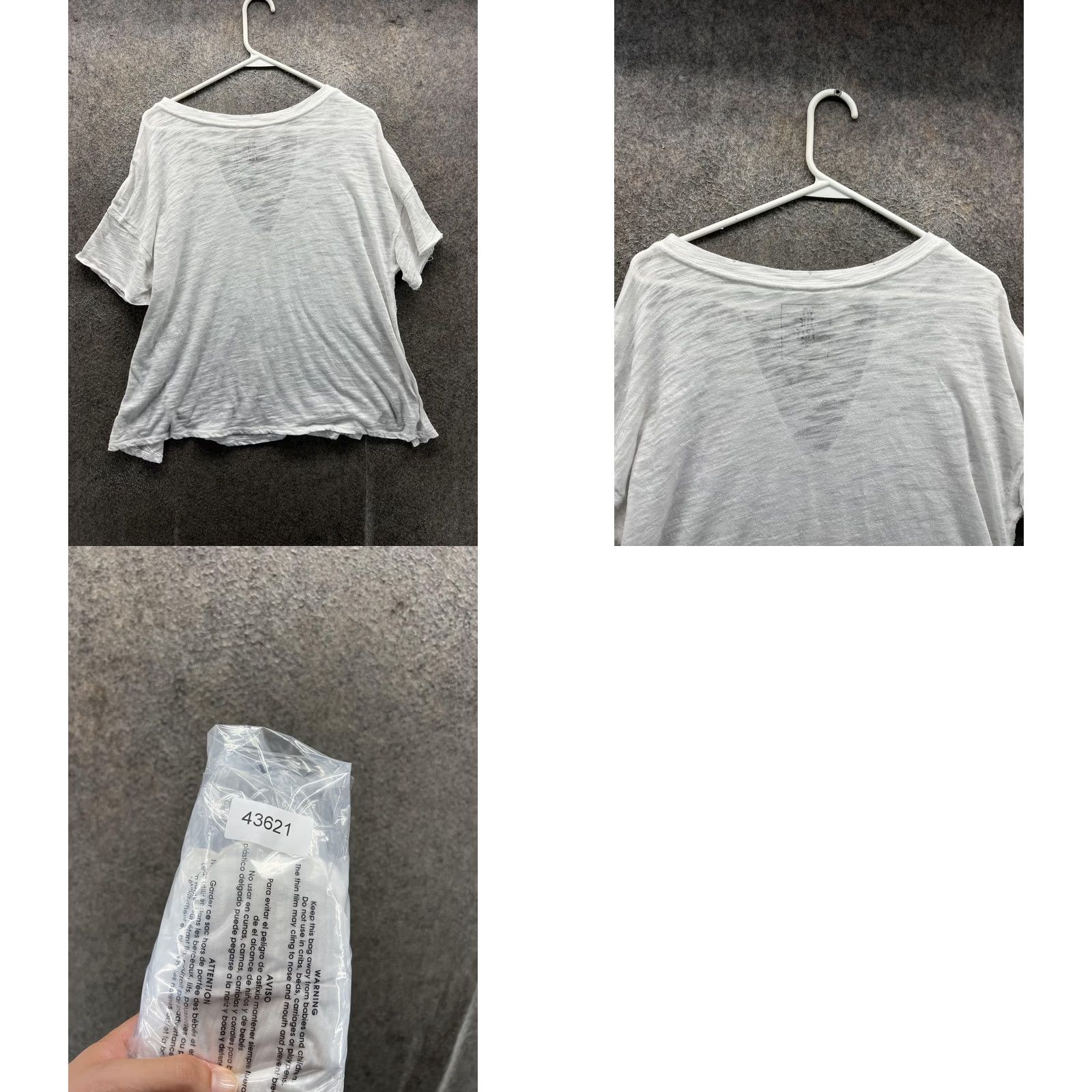 Vintage We The Free Shirt Womens XS White V Neck Strap Short Sleeve Jersey Top Size XS / US 0-2 / IT 36-38 - 8 Thumbnail