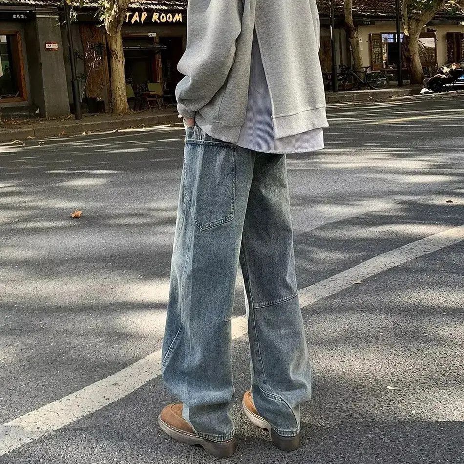 Japanese Brand Retro loose wide leg casual patchwork jeans Size US 32 / EU 48 - 4 Thumbnail