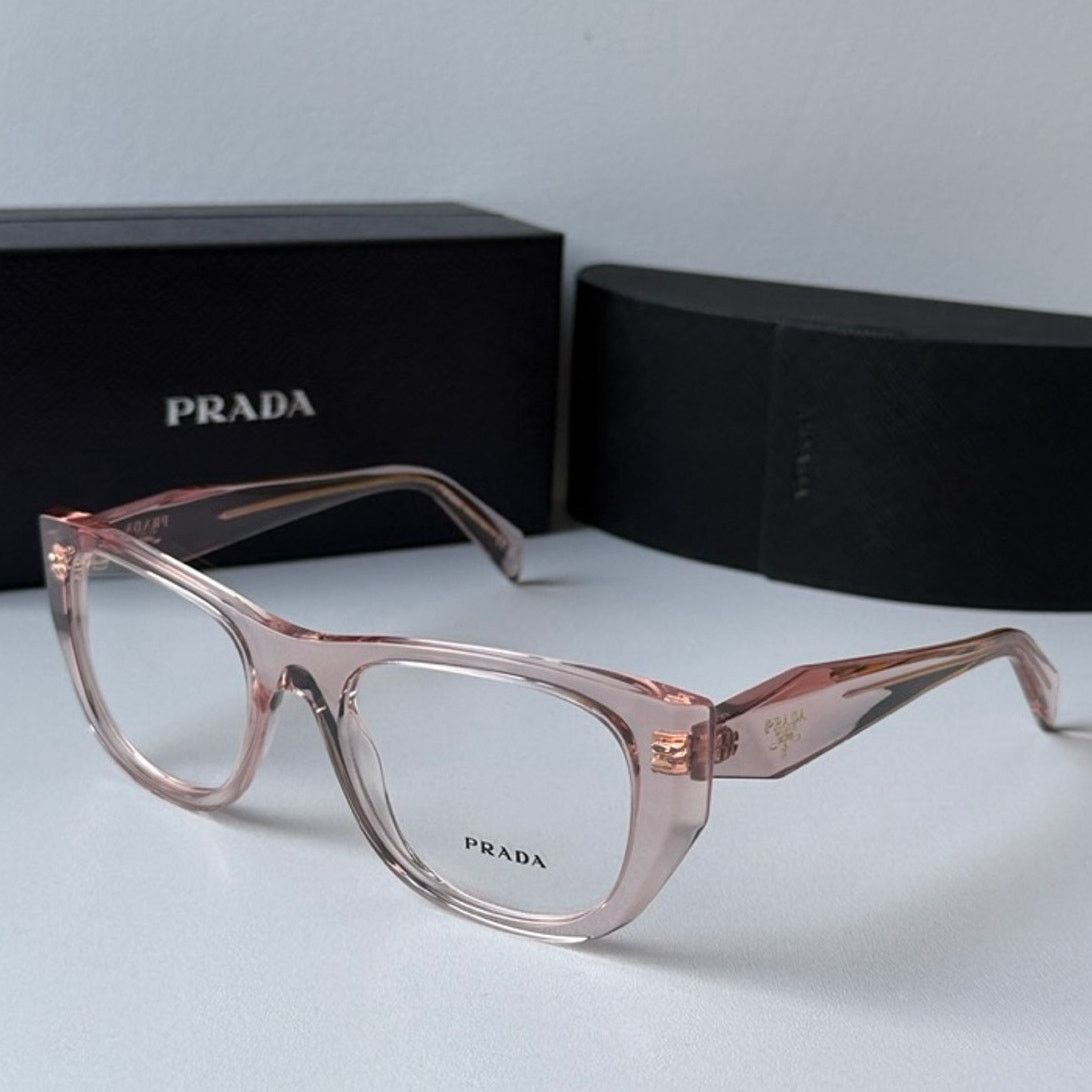 Prada NEW Prada PR A18V Eyeglasses Frames in Transparent Pink Size ONE SIZE - 1 Thumbnail