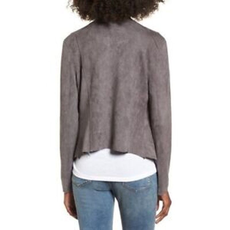 BLANKNYC BLANKNYC Drape Front Suede Asymmetrical Zip Jacket in Grey Size XS / US 0-2 / IT 36-38 - 8 Thumbnail