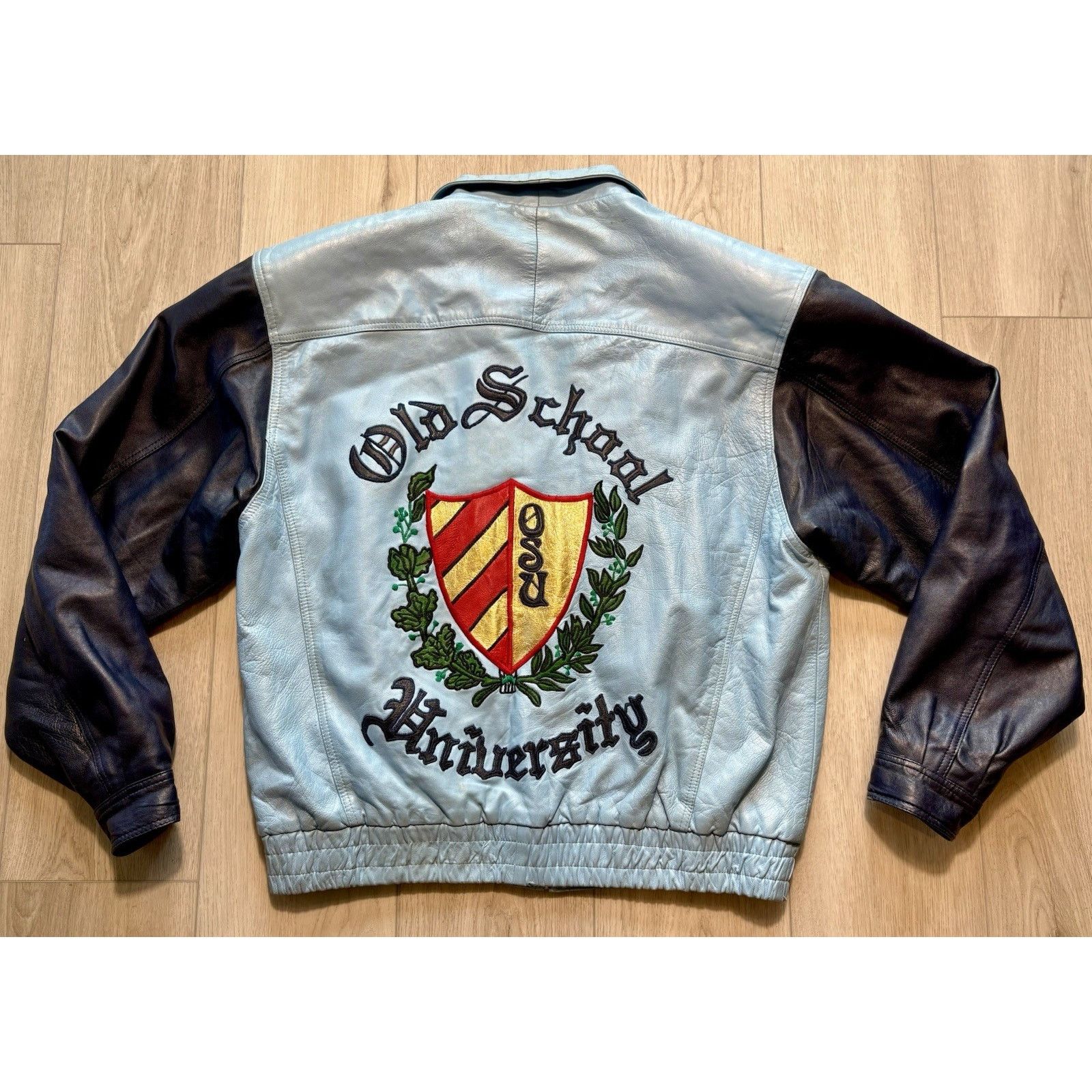 Leather VTG 90s Old School University Streetwear XL Leather Jacket Size US XL / EU 56 / 4 - 1 Thumbnail