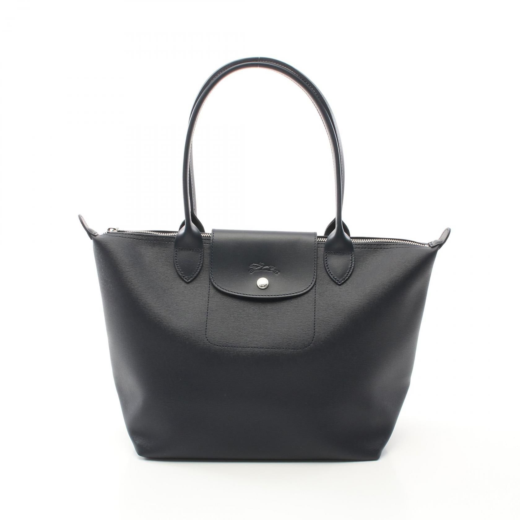 Longchamp Longchamp Le Preage City Handbag Tote Bag Canvas Leather Navy Size ONE SIZE - 1 Thumbnail