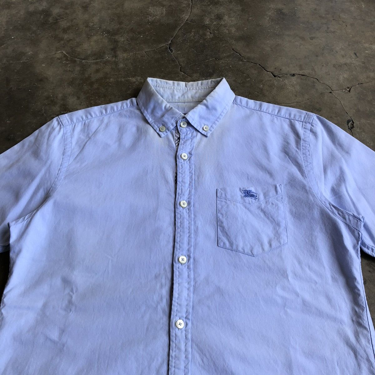 Burberry Vintage Burberry Black Label Pocket Logo Shirt Blue Luxury Size US M / EU 48-50 / 2 - 3 Thumbnail