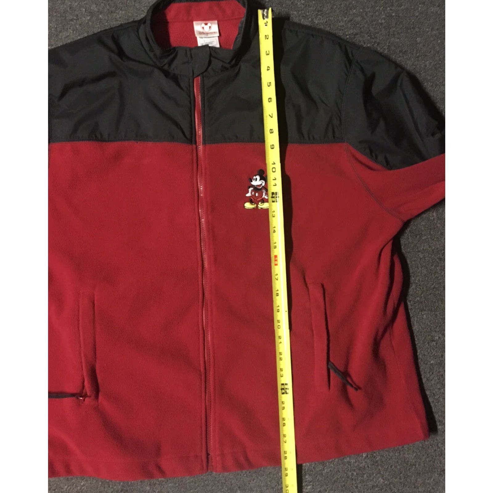 Disney VINTAGE Mickey Mouse Fleece Jacket Men's XL Red 90s Disney Cartoon Hip Hop 80s Theme Park Coat Size US XL / EU 56 / 4 - 6 Thumbnail