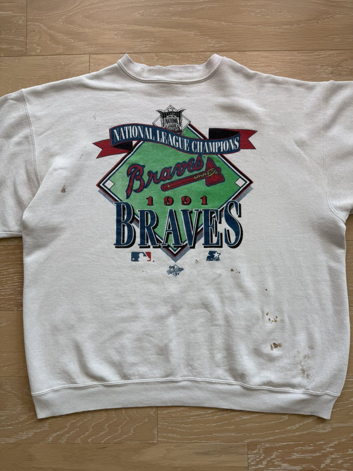Starter Vintage Starter Atlanta Braves NL Champions ‘91 Sweatshirt Size US XL / EU 56 / 4 - 4 Thumbnail