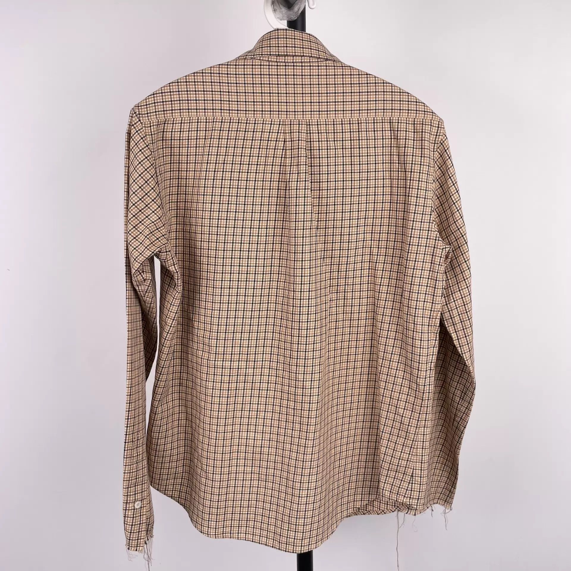 Miu Miu MIU MIU Checkered Long Sleeve Shirt Brown 38 Size XS / US 0-2 / IT 36-38 - 2 Thumbnail