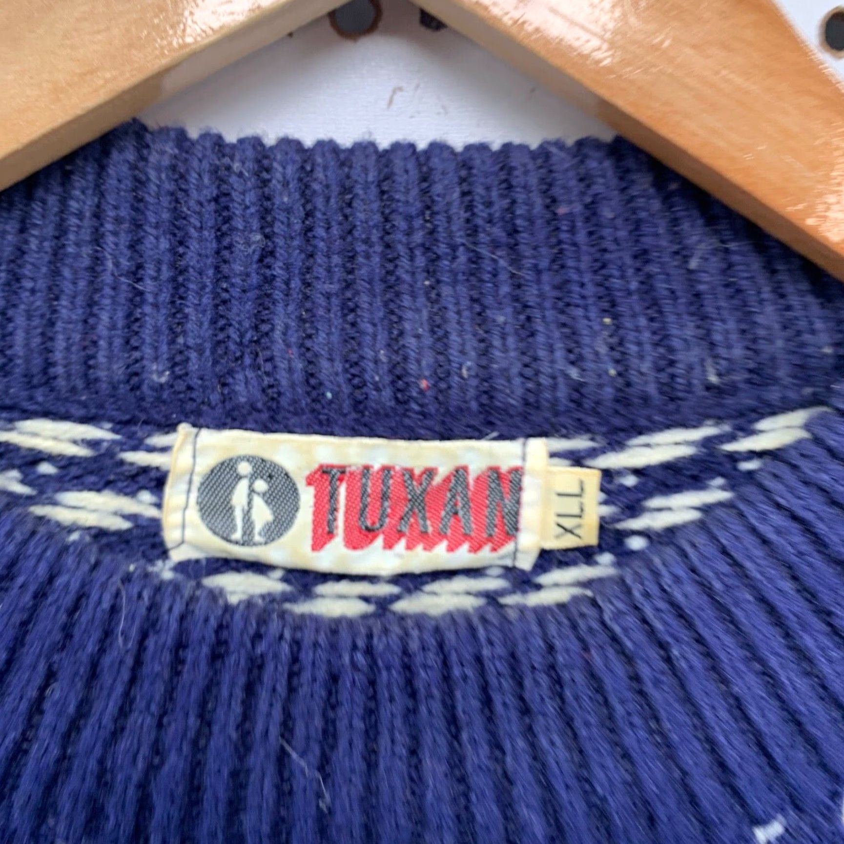 Vintage VINTAGE 90s Tuxan Mens Knit Sweater 2XL Long Sleeve Crew Neck Heavyweight Blue Acrylic Pullover US Made Size US XXL / EU 58 / 5 - 3 Thumbnail