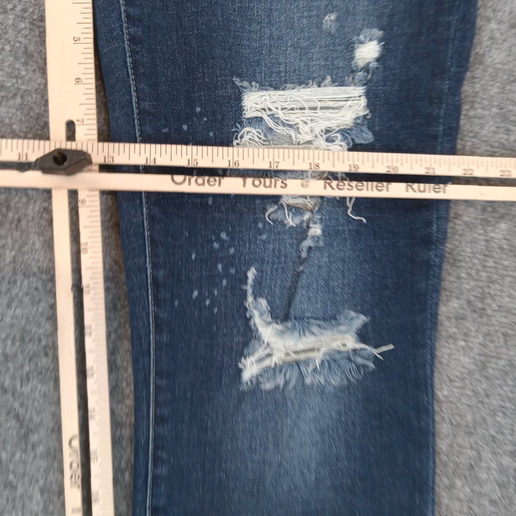 Vintage Judy Blue Blue Boyfriend Fit Straight Stretch Distressed Jeans Womens 7/28 Size 28" / US 6 / IT 42 - 4 Thumbnail