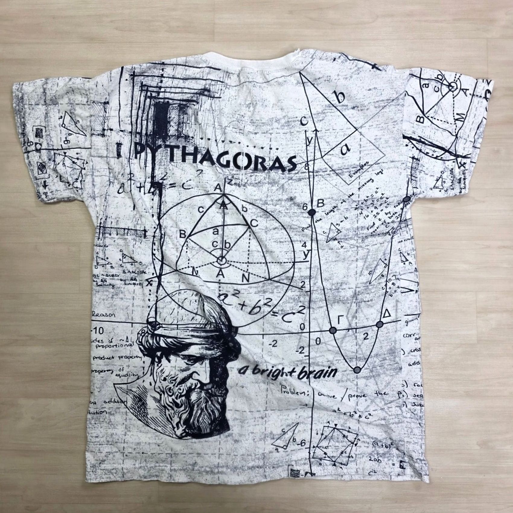 Gloverall Vintage Pythagoras All Over Print Shirt Math Science Greek Philosopher Small Shirt Mens Size US S / EU 44-46 / 1 - 2 Thumbnail