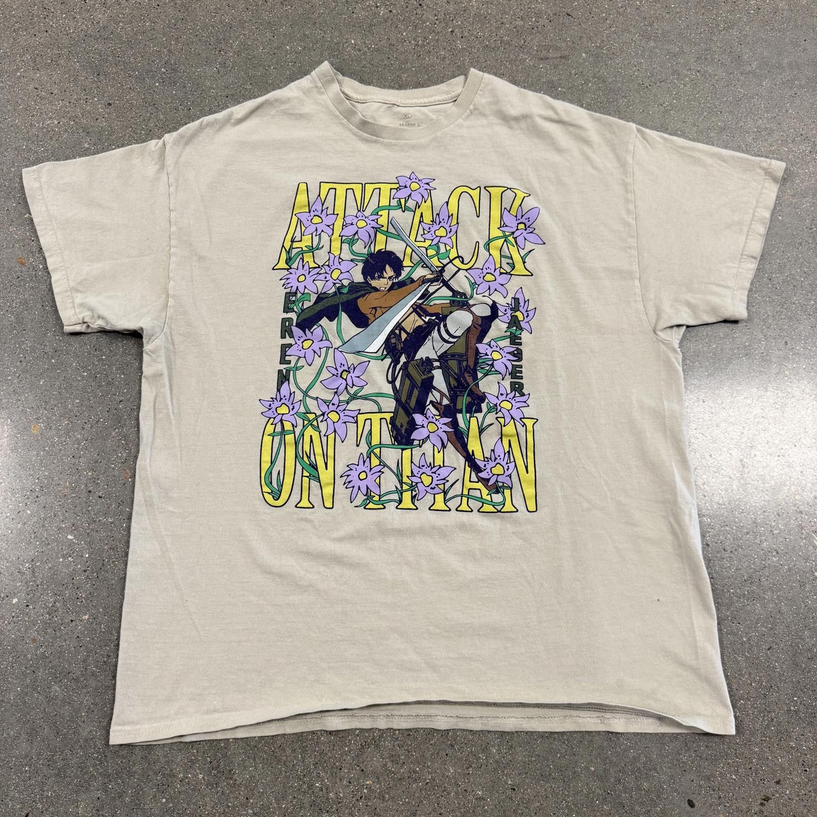 Designer Attack on Titan Season 2 Eren Jaeger Anime T-Shirt - XL Size US L / EU 52-54 / 3 - 1 Thumbnail
