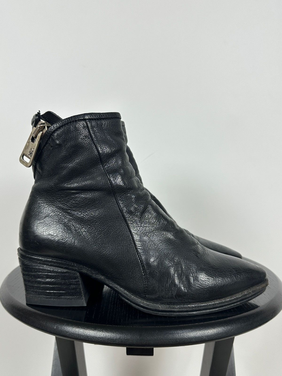 A.S.98 A.S.98 Black Leather Zipper Ankle Boots Size US 7 / IT 37 - 4 Thumbnail