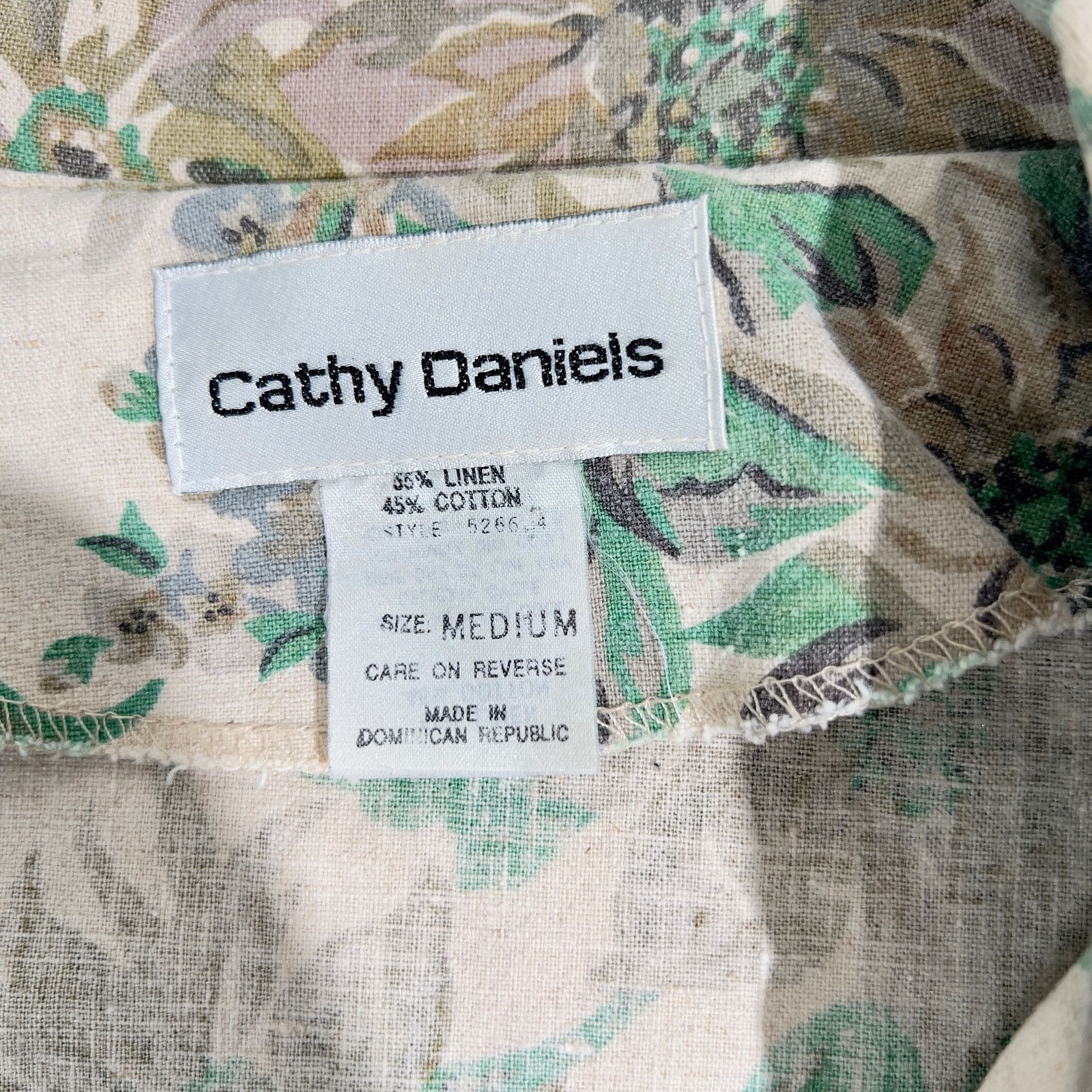 Other Cathy Daniels Jacket Smock Womans Medium Linen Blend Floral Size M / US 6-8 / IT 42-44 - 2 Thumbnail