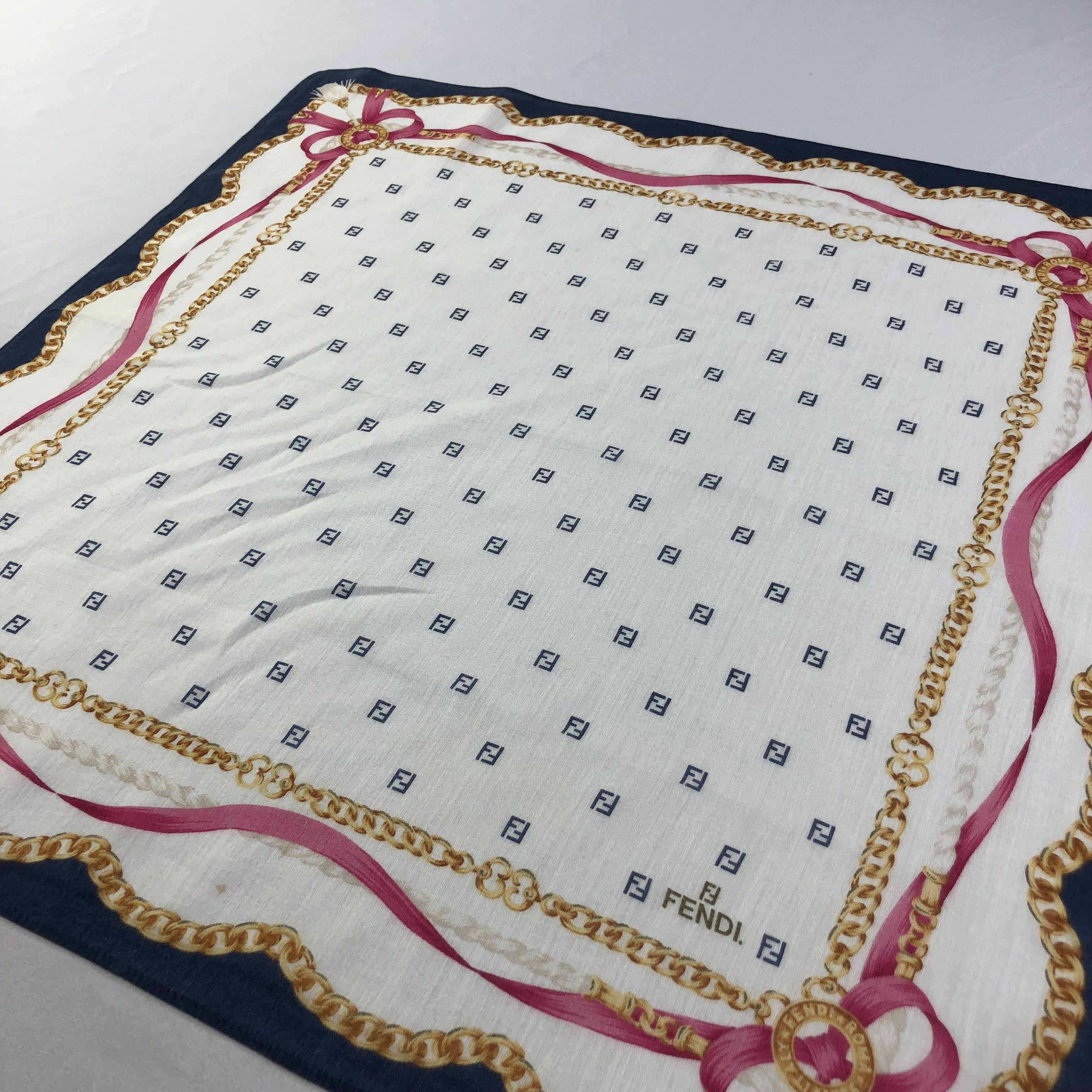 Vintage Fendi Monogram FF Handkerchief Neckerchief Bandana H1664 Size ONE SIZE - 3 Thumbnail