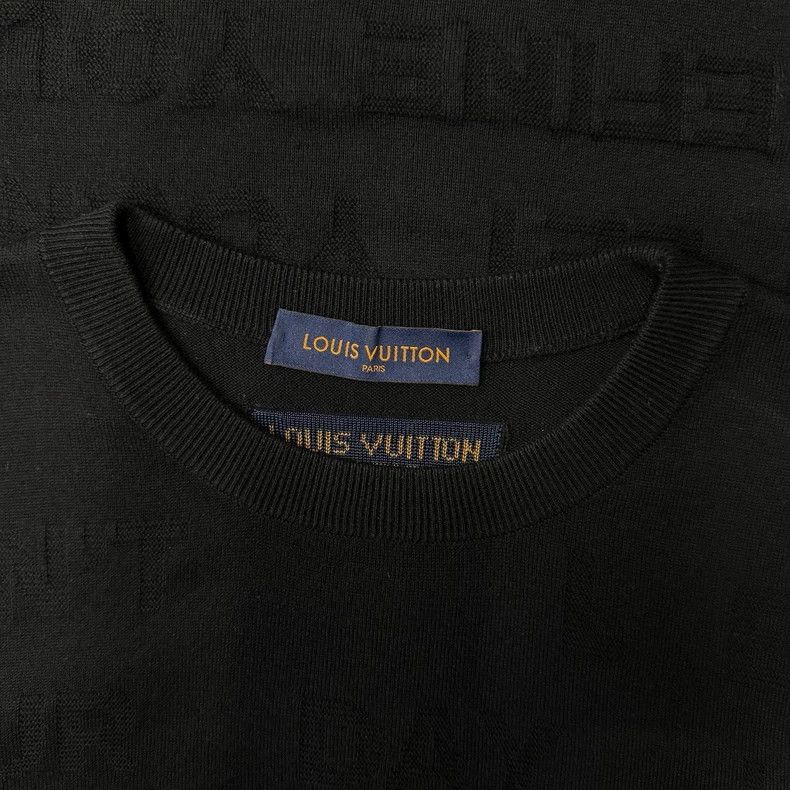 Louis Vuitton Louis Vuitton Black Letter Bullet Full Print Knit Short Sl Size US XXL / EU 58 / 5 - 3 Thumbnail
