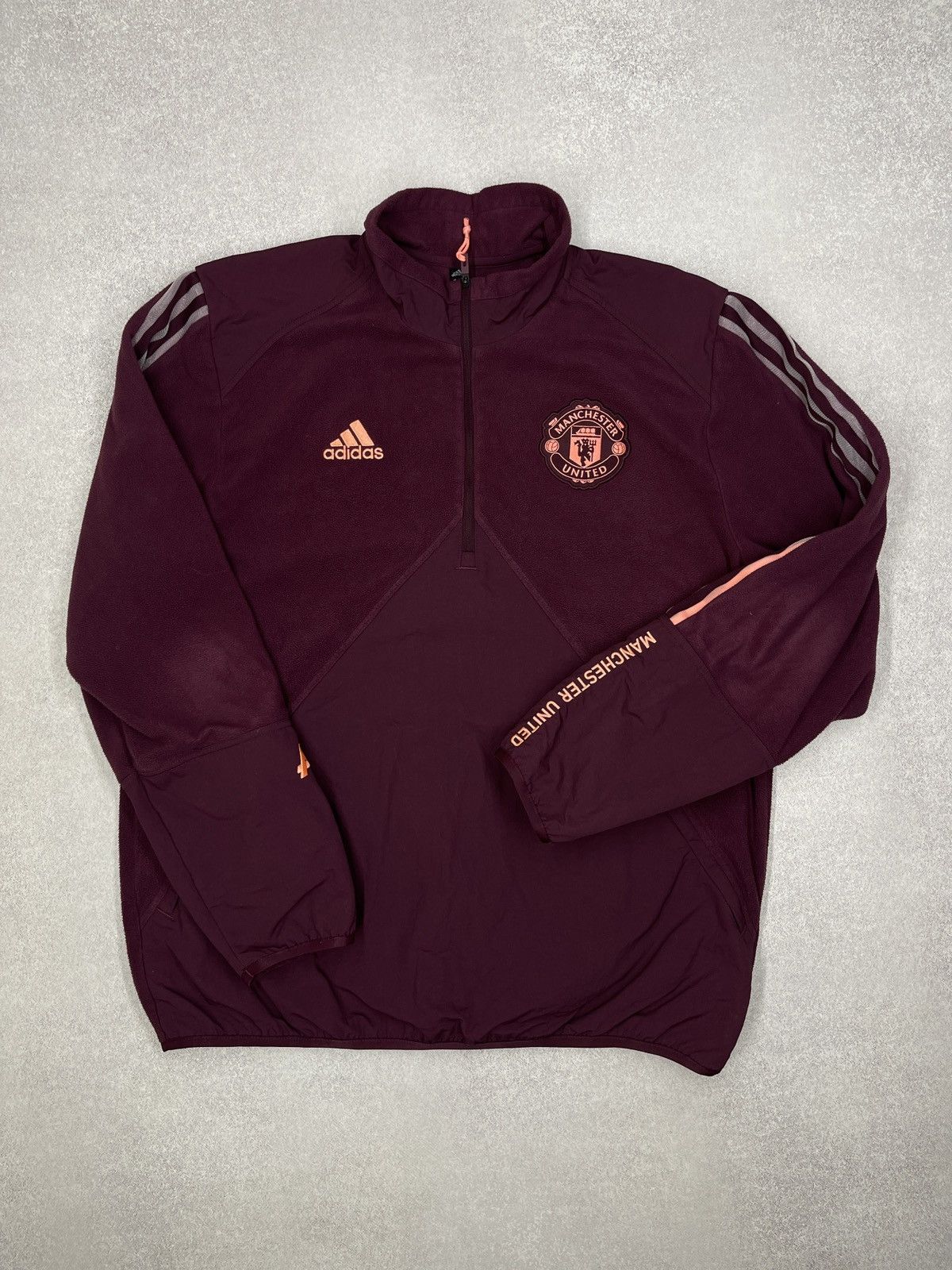 Adidas Mens Adidas Manchester United 1/4 Half Zip Fleece Y2K Jersey Size US L / EU 52-54 / 3 - 2 Thumbnail