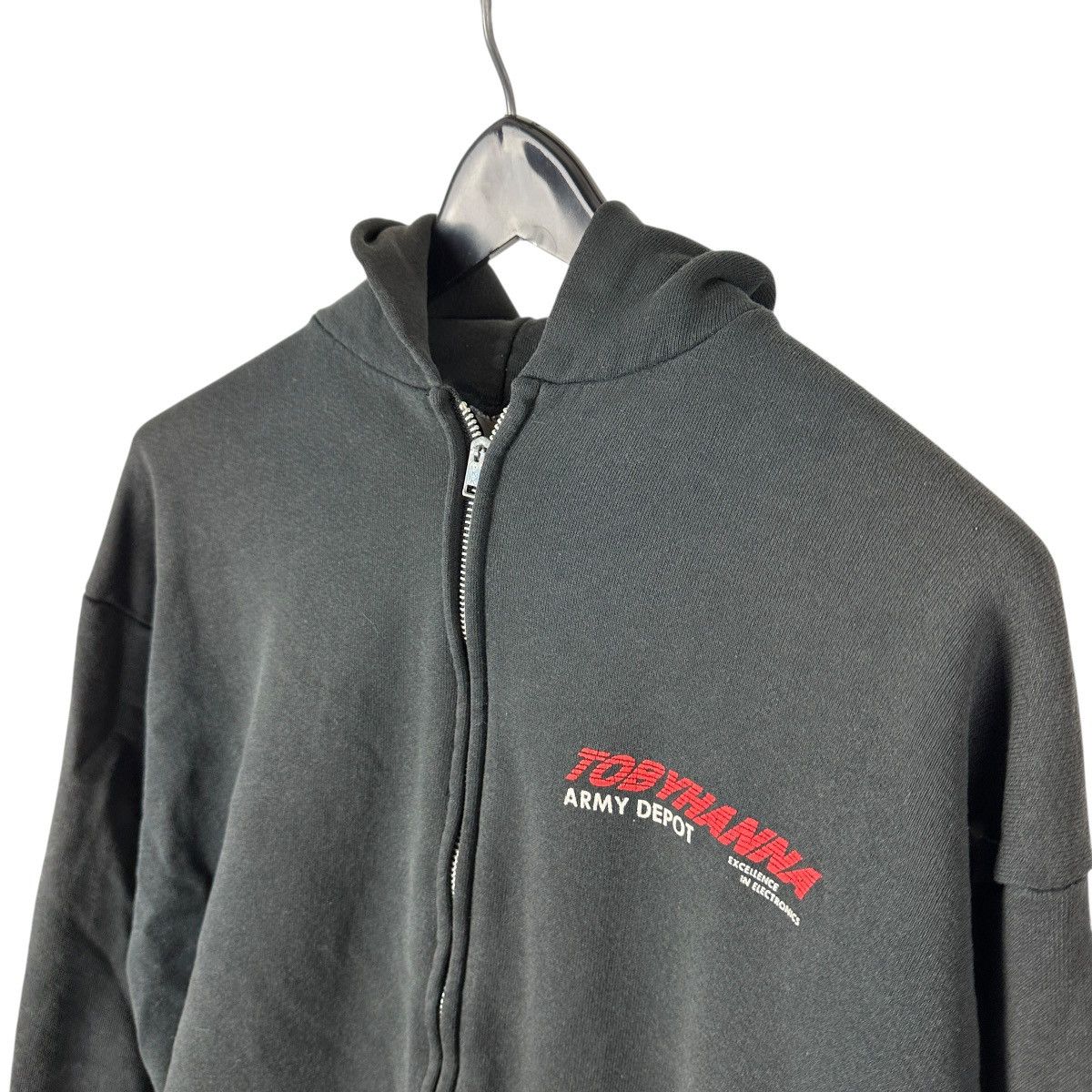 Vintage Vintage 90s Toby Hanna Army Depot Faded Full Zip Hoodie Size US XL / EU 56 / 4 - 7 Thumbnail
