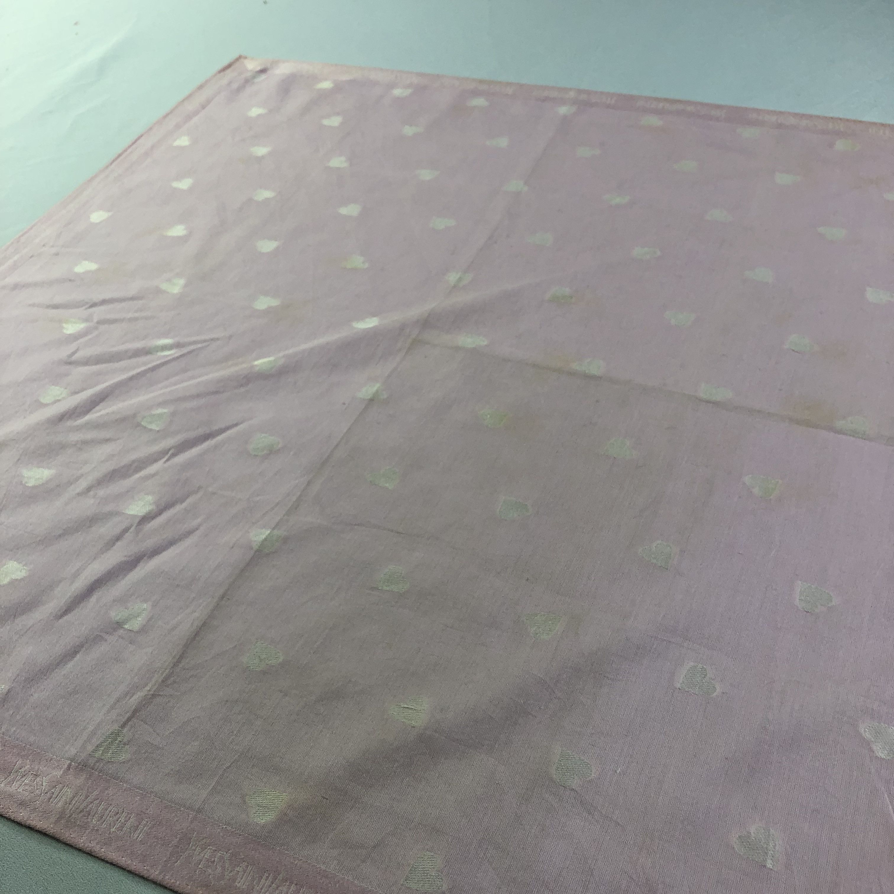 Yves Saint Laurent YSL Pink Loves Handkerchief Neckerchief Bandana H1740 Size ONE SIZE - 3 Thumbnail