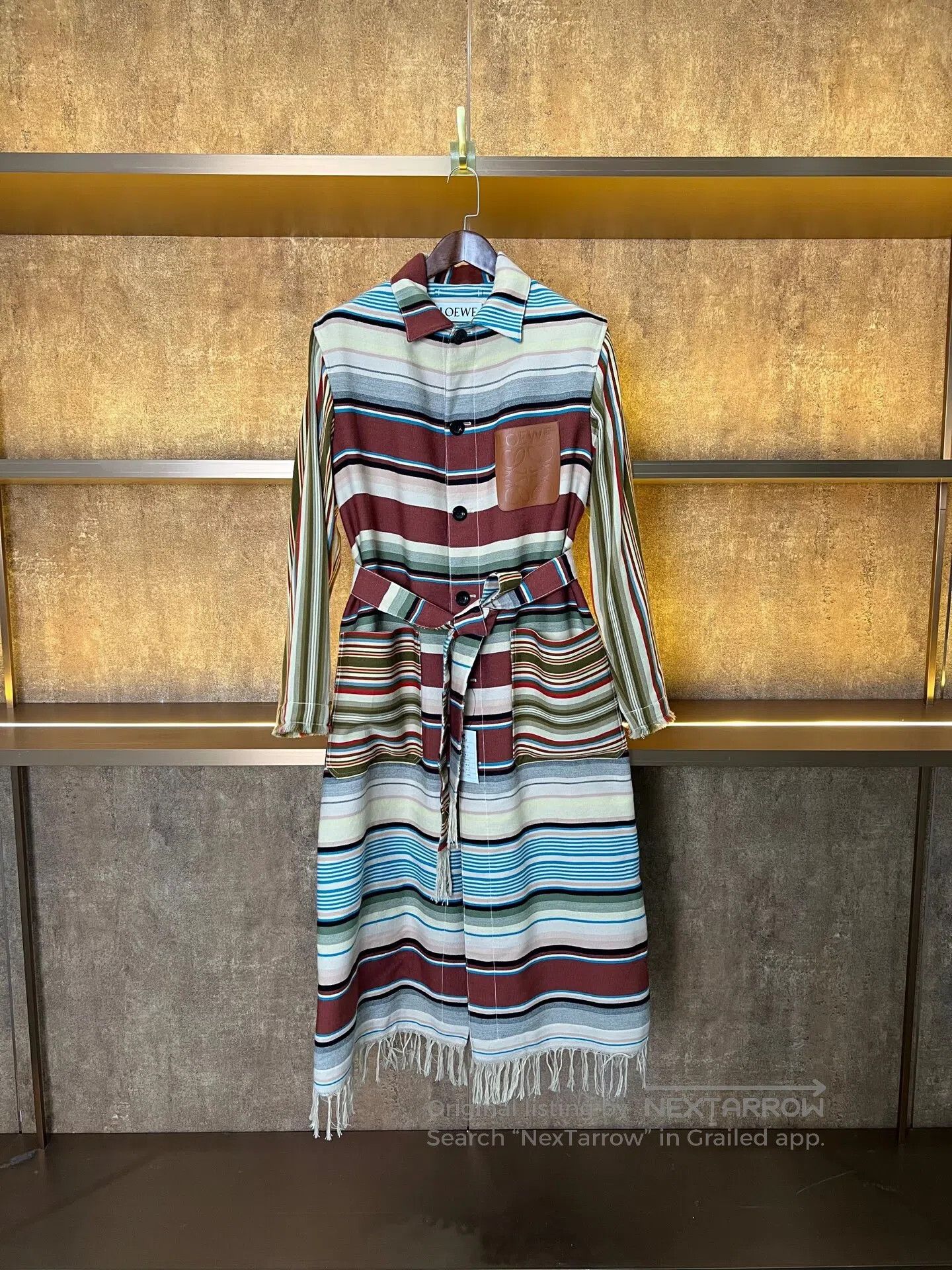 Loewe Loewe Color-Block Stripe Logo Patch Wool Coat| Size XL / US 12-14 / IT 48-50 - 1 Thumbnail