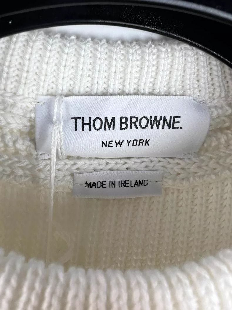 Thom Browne Thom Browne White crewneck knit sweater Size US XS / EU 42 / 0 - 3 Thumbnail