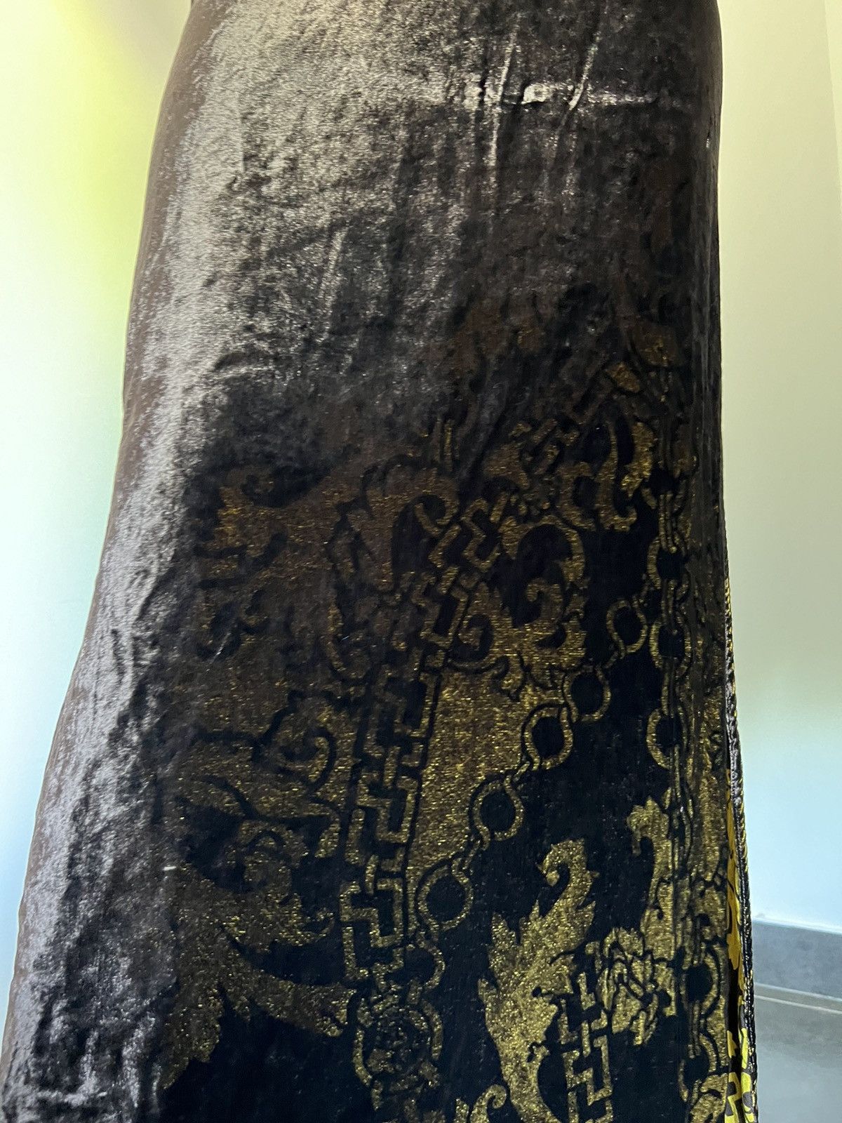 Designer × Versace × Versace Jeans Couture Archive Versace Jeans Couture velour maxi DRESS Size S / US 4 / IT 40 - 3 Thumbnail