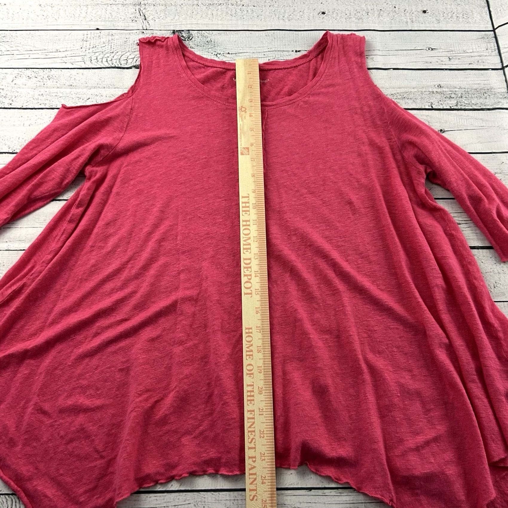 Soft Surroundings Soft Surroundings Blouse Shirt Linen Pink Women's L, 100% Linen Top, Cold Shoulder, Large, Pink, Womens Size L / US 10 / IT 46 - 3 Thumbnail